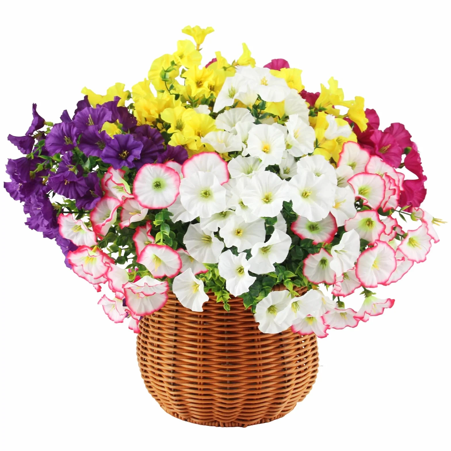Fiori Finti da Esterno Petunie Artificiali Protezione UV Mazzi 10 Decorazione Giardino