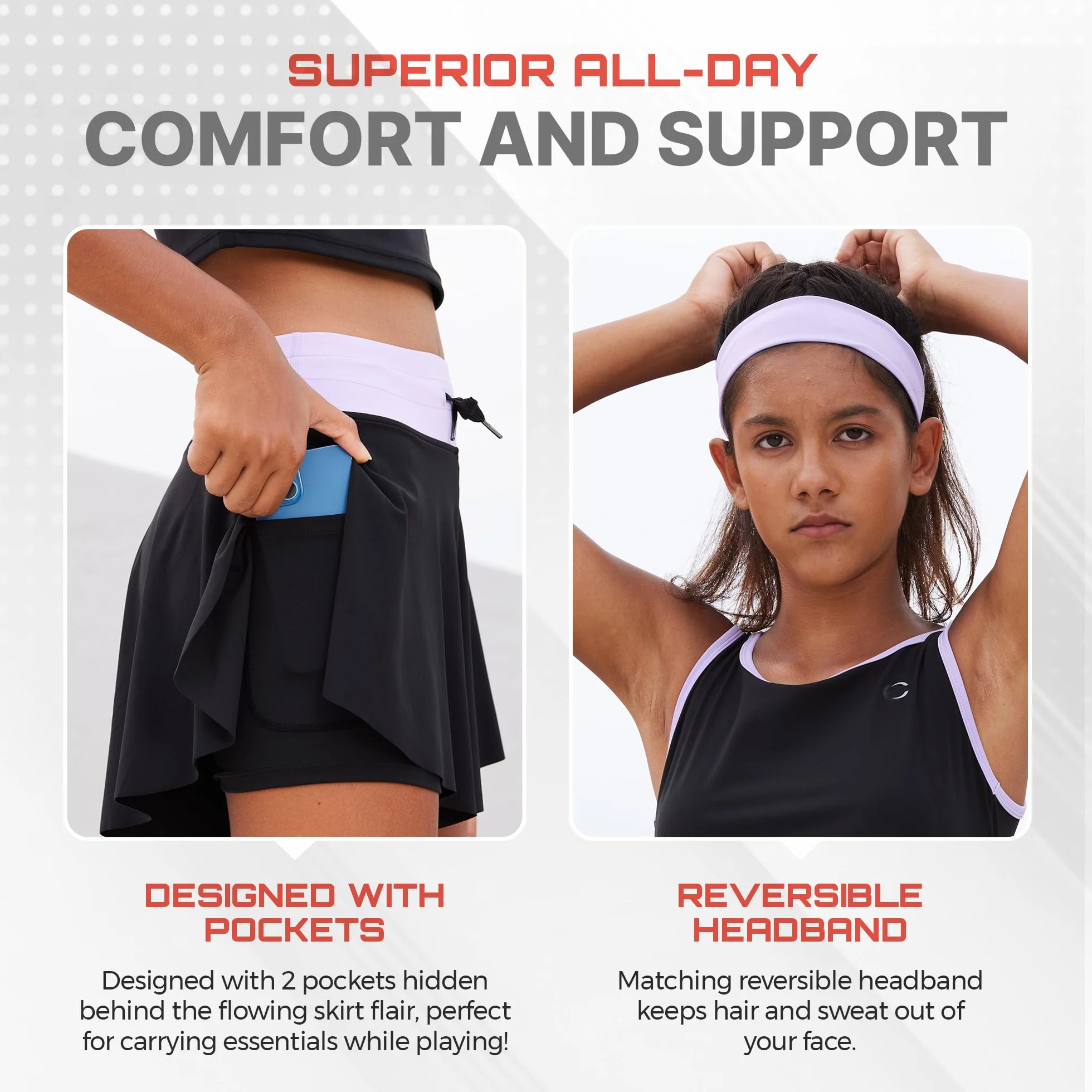 Girls Butterfly Shorts Skirts with Pockets & Athletic Sleeveless Tank Tops 5pc Set