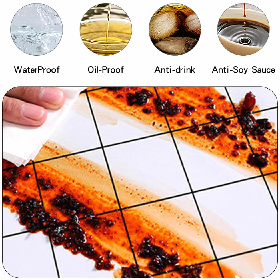 Tovaglia rettangolare impermeabile, antimacchia, anti scottature, per tavolo da pranzo e picnic, colore azzurro, 119,4 x 119,4 cm