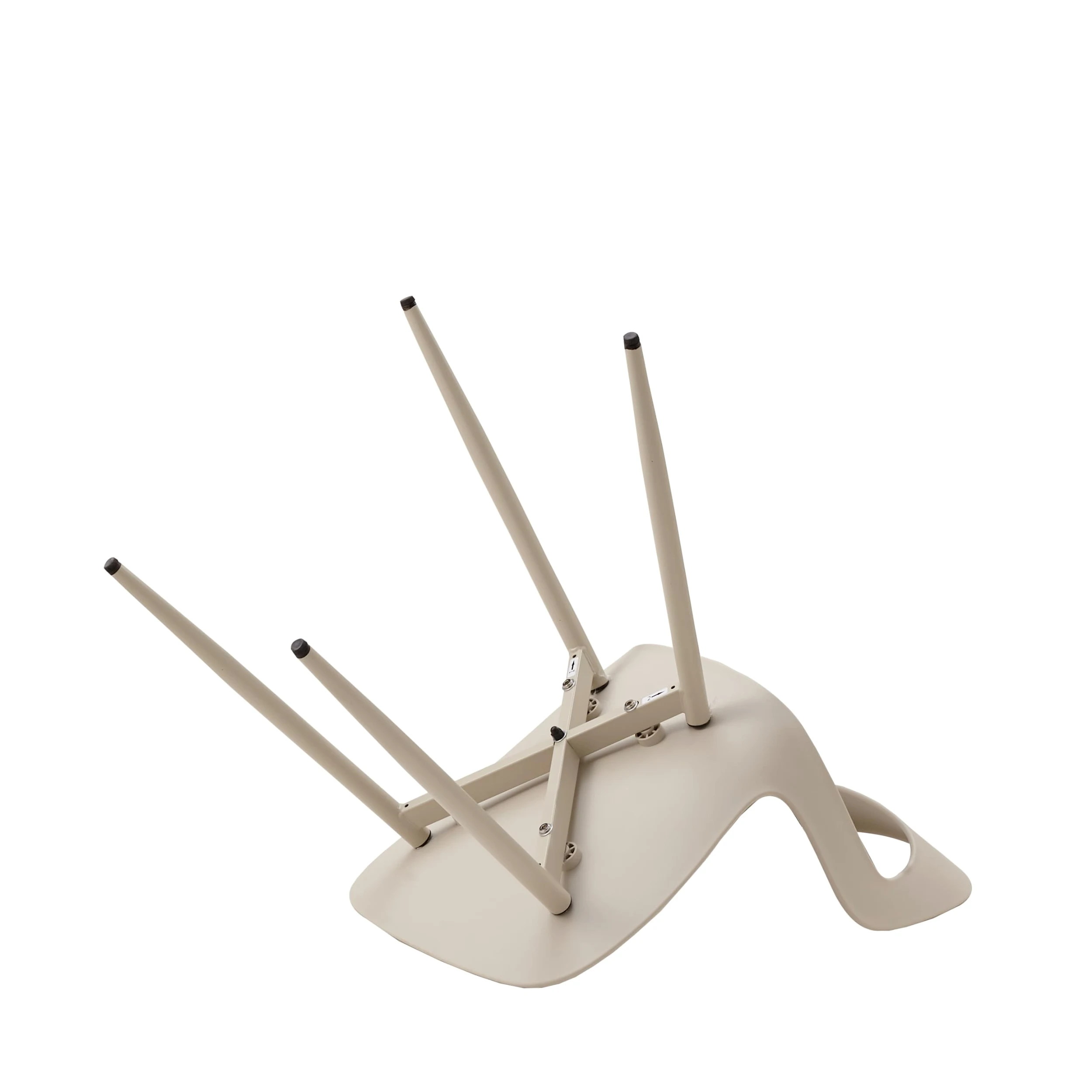 Set di 6 Sedie da Pranzo; Sedie da Cucina con Design a Schienale Cavo; Sedile in Polipropilene e Robuste Gambe in Metallo (Marrone)