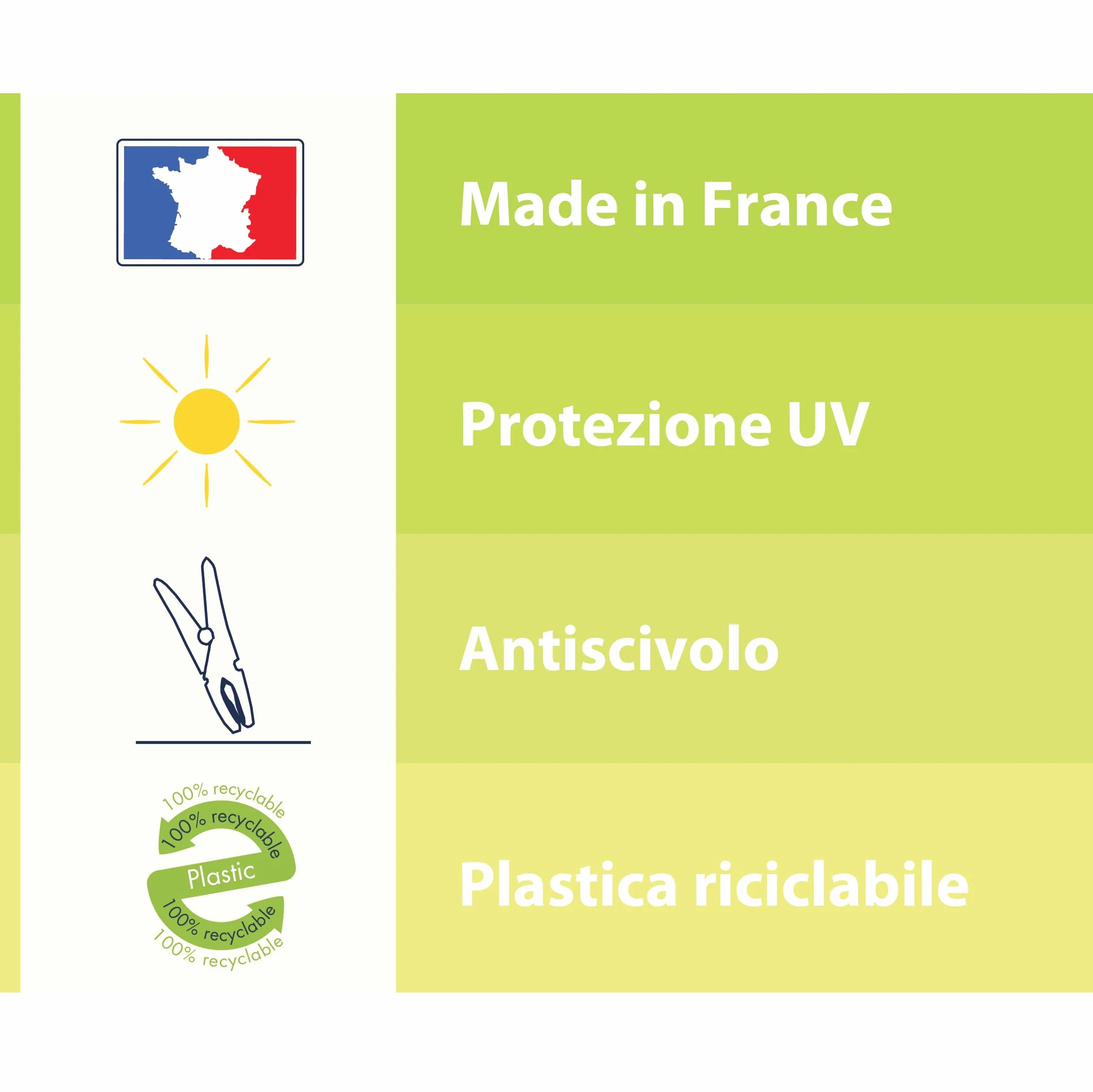 LAGUELLE - Cesto con 48 mollette ANTISCIVOLO - Produzione francese - Cesto bianco - Pinze assortite (verde, blu, arancione, rosa)