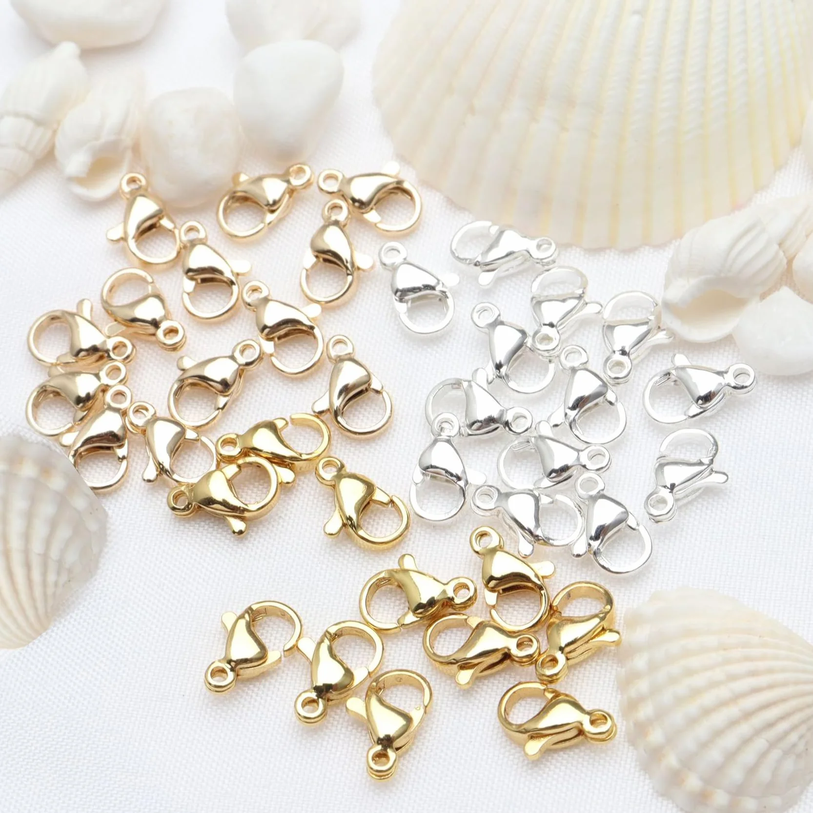 Chiusure per Braccialetti, 120 Pezzi Chiusura A Moschettone, 160 Pezzi Anellini Aperti, per Bracciale Collana Orecchini Portachiavi Gioielli Artigianali