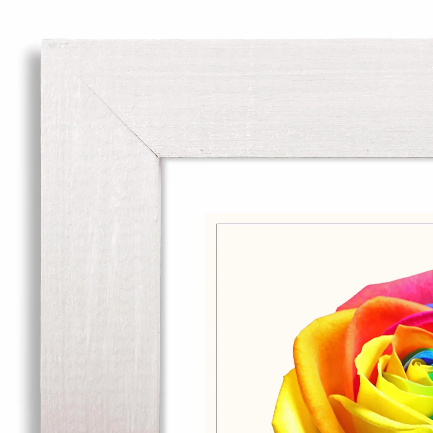 MG Design Cornice portafoto 70 x 90 cm Legno Bianco Vetro Acrilico Infrangibile