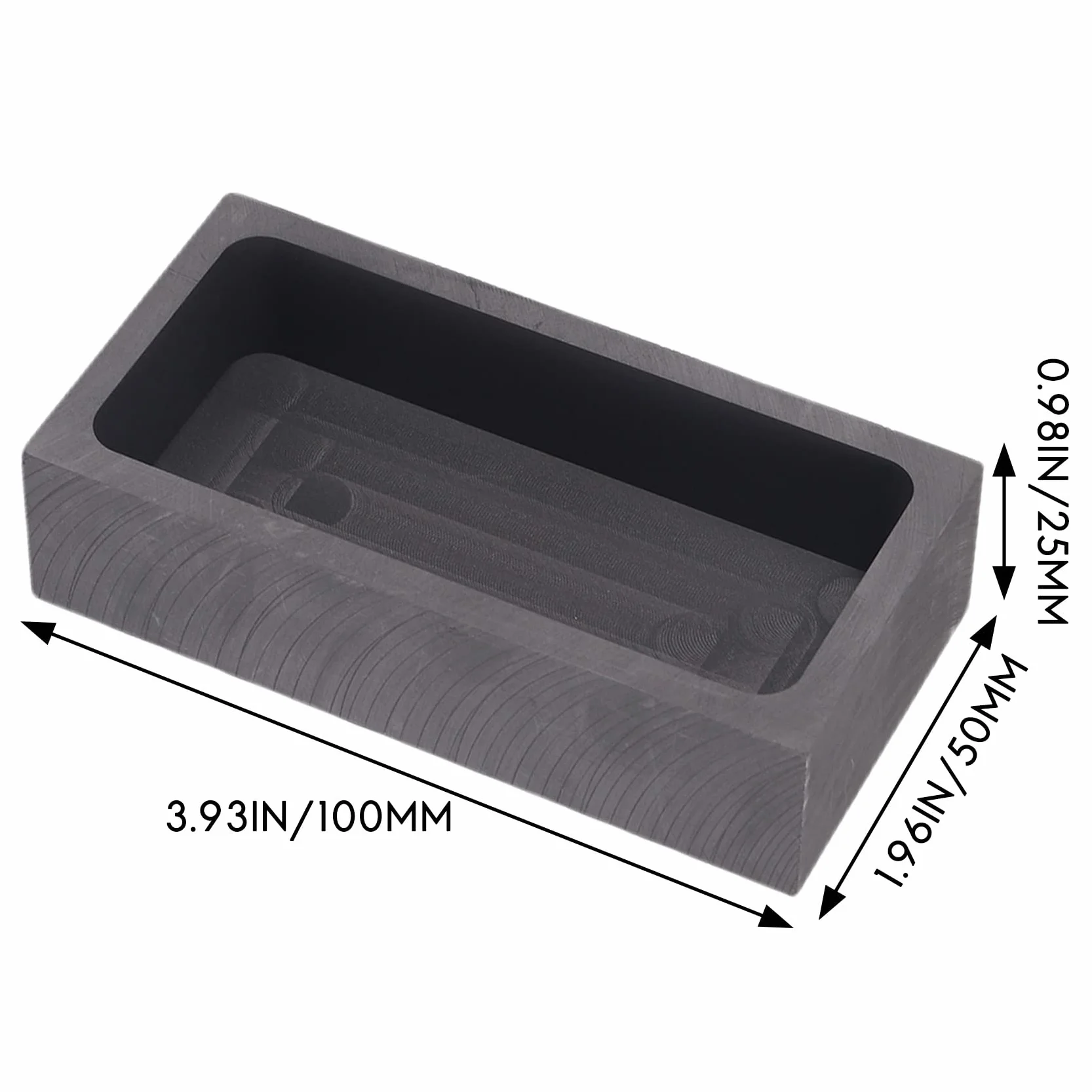 2 Pezzi 1 KG Grafite Lingotto Stampo Crogiolo Stampo per fusione Casting Raffinazione Metallo Alluminio Rame
