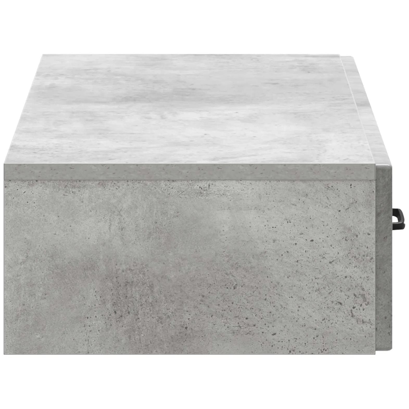 Tavolino da parete grigio cemento, 87,5 x 34,5 x 17 cm, in legno con cassetto e scomparto chiudibile, organizer per ufficio, soggiorno, corridoio, garage