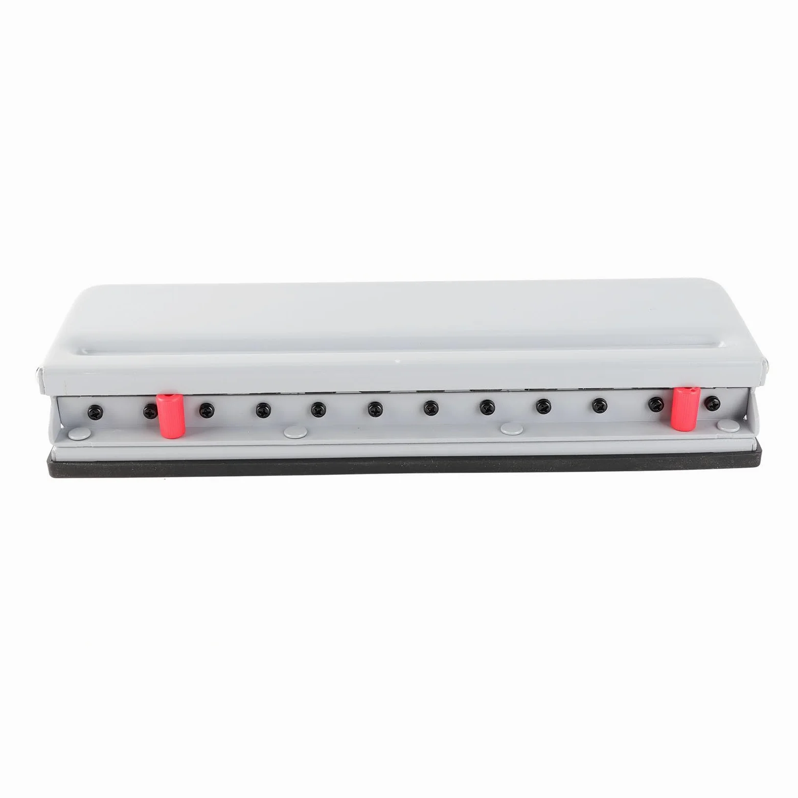 Perforatore Regolabile, Perforatore in Metallo a 12 Fori con Righello di Posizionamento per Rilegatura a Fogli Sfusi A4, Ideale per Ufficio o Scuola (GREY)
