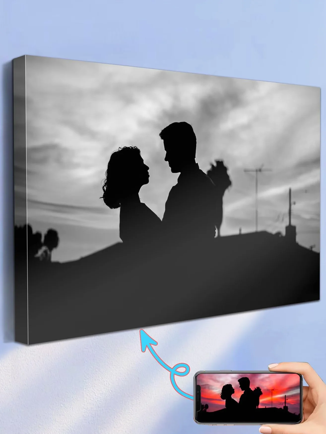 Personalizzata Stampa Su Tela 30x20cm Regalo Compleanno Donna Foto Famiglia Animali Domestici