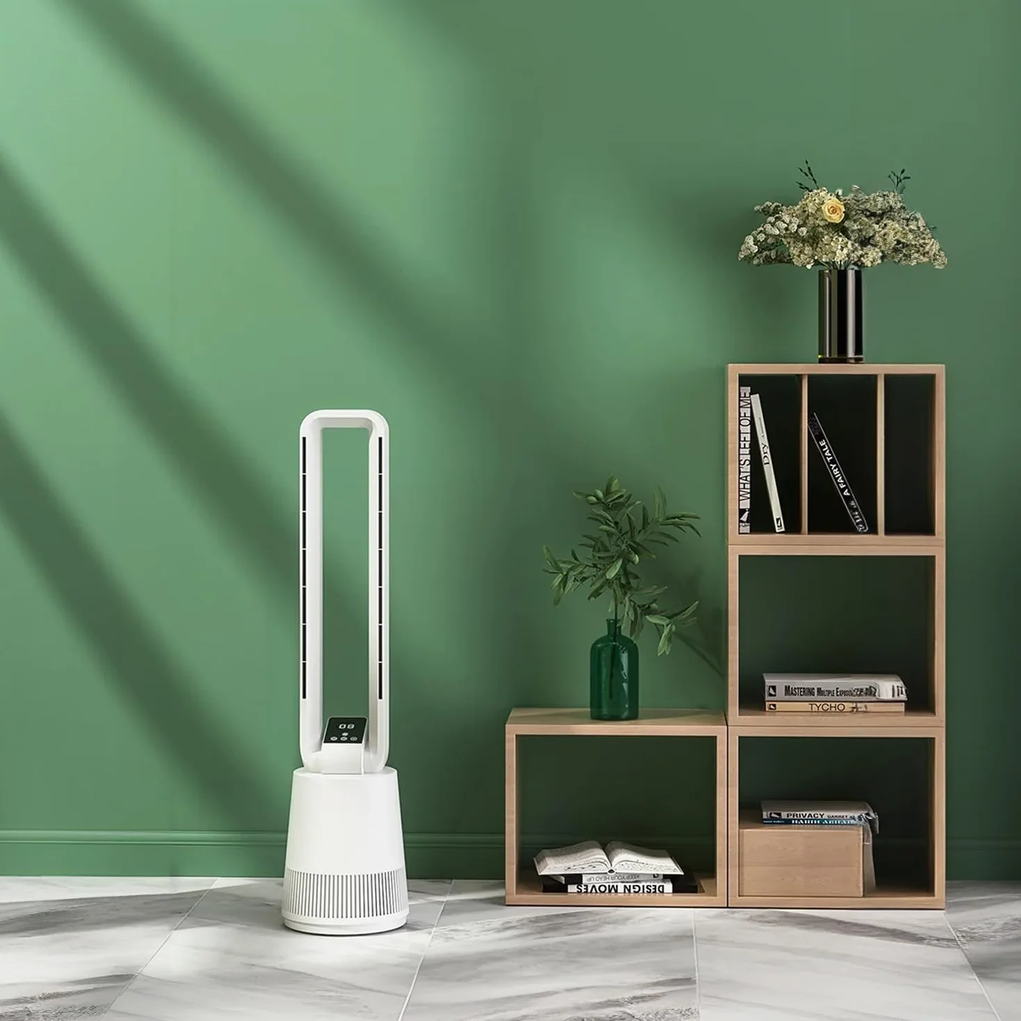 Avilia - Ventilatore a Torre Silenzioso con Telecomando e Display LED, 3 Velocità, Timer e Oscillazione, Ventilatore Senza Pale da Terra per Aria Fresca Uniforme e Design Moderno Elegante