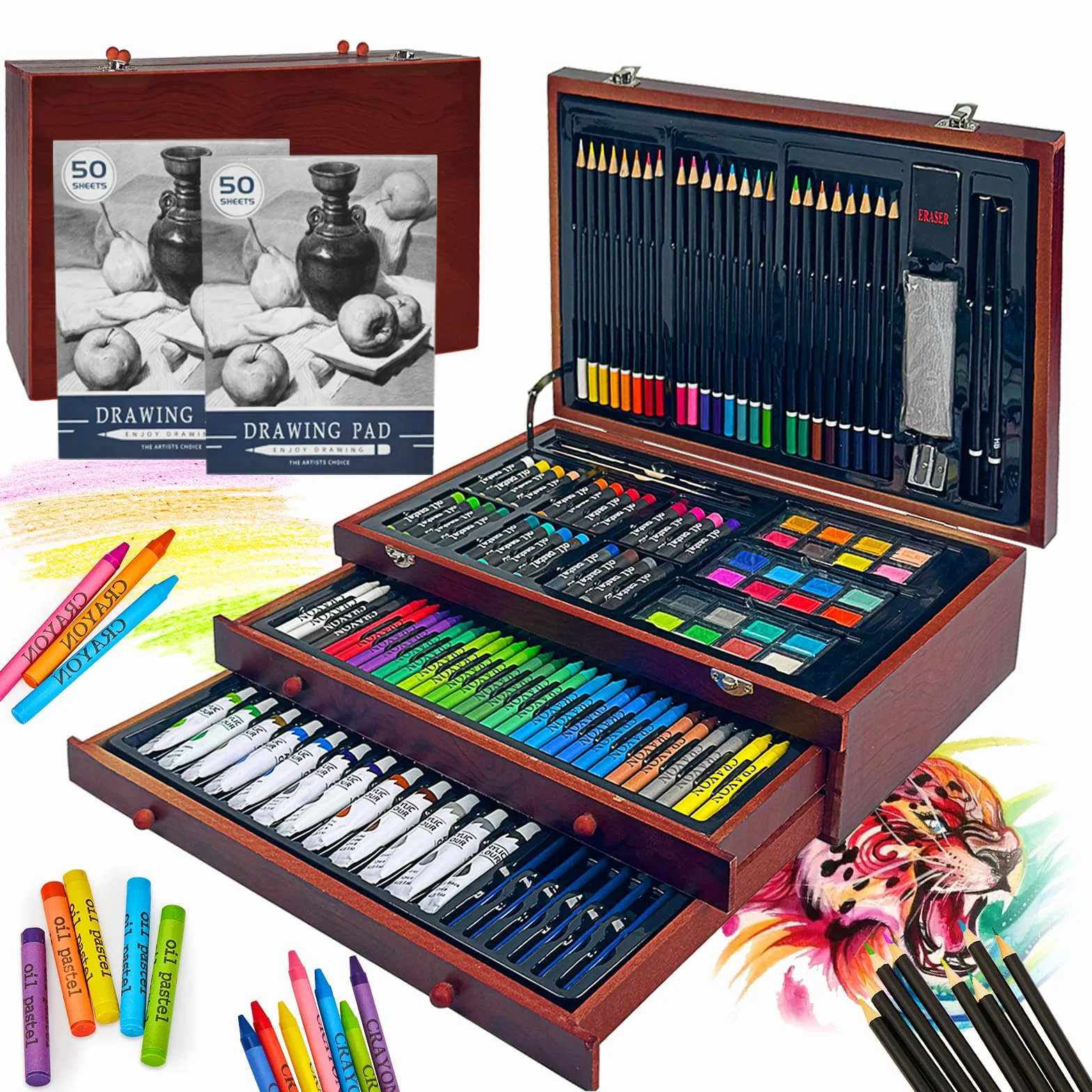KINSPORY 175 pezzi valigetta colori bambina, pittura valigetta per bambini, Set per disegno, kit disegno acquarellabili bambini