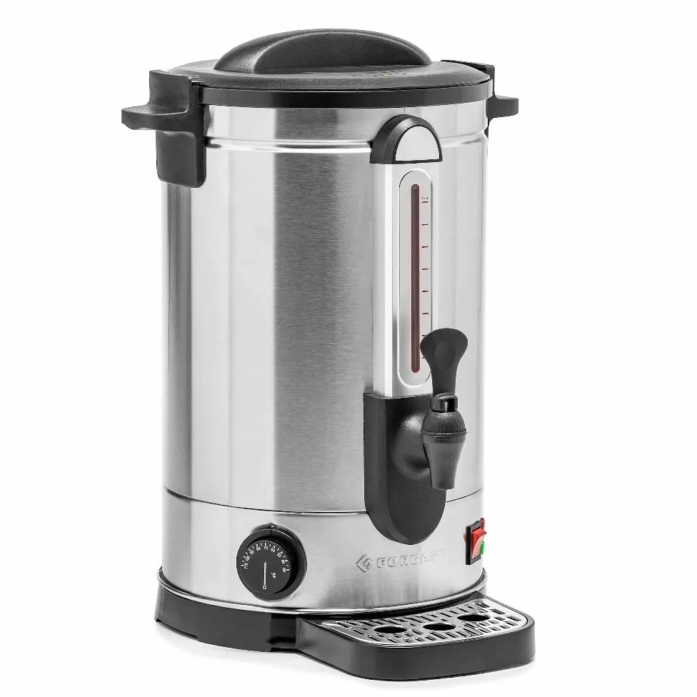 Erogatore di Acqua Calda 15 Litri, Acciaio Inox, Bollitore Acqua Professionale con Rubinetto, Distributore Macchina per Bevande Calde, Tè, per Hotel, Catering, Ristoranti, 1600 W