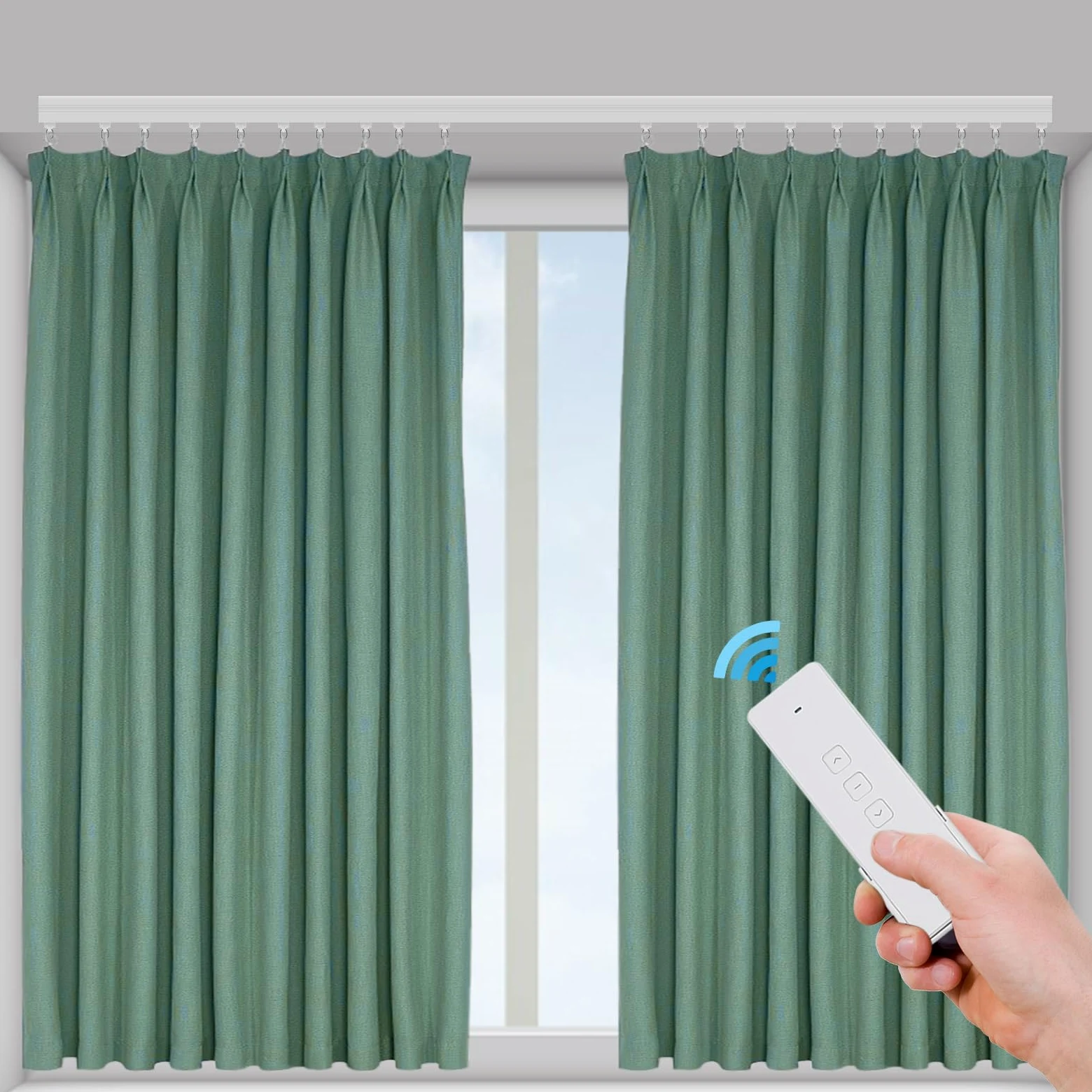 Binario per tende elettrico intelligente Tende Motorizzate 4,2 m Binario elettrico intelligente per tende collegabile tramite WIFI e ZIGBEE, con Telecomando