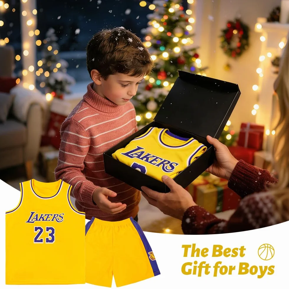 Completo Basket Bambino, 2 Pezzi Senza Maniche Maglia Basket Bambino, Magliette e Pantaloncini da Basket, Completo Pallacanestro Ragazzo