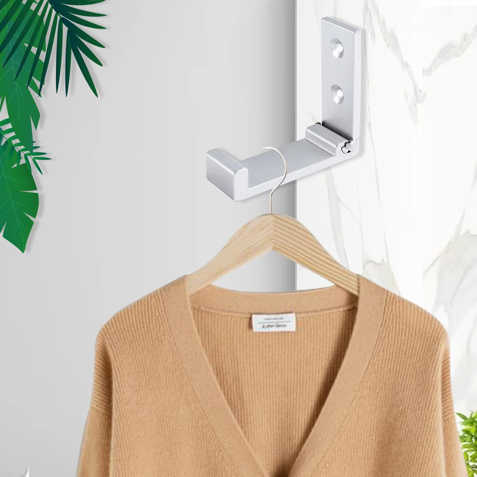 Ganci Pieghevoli Da Parete In Alluminio 4 Pezzi, Gancio Per Cuffie a 90° Supporto Bagno Cucina Camera Da Letto