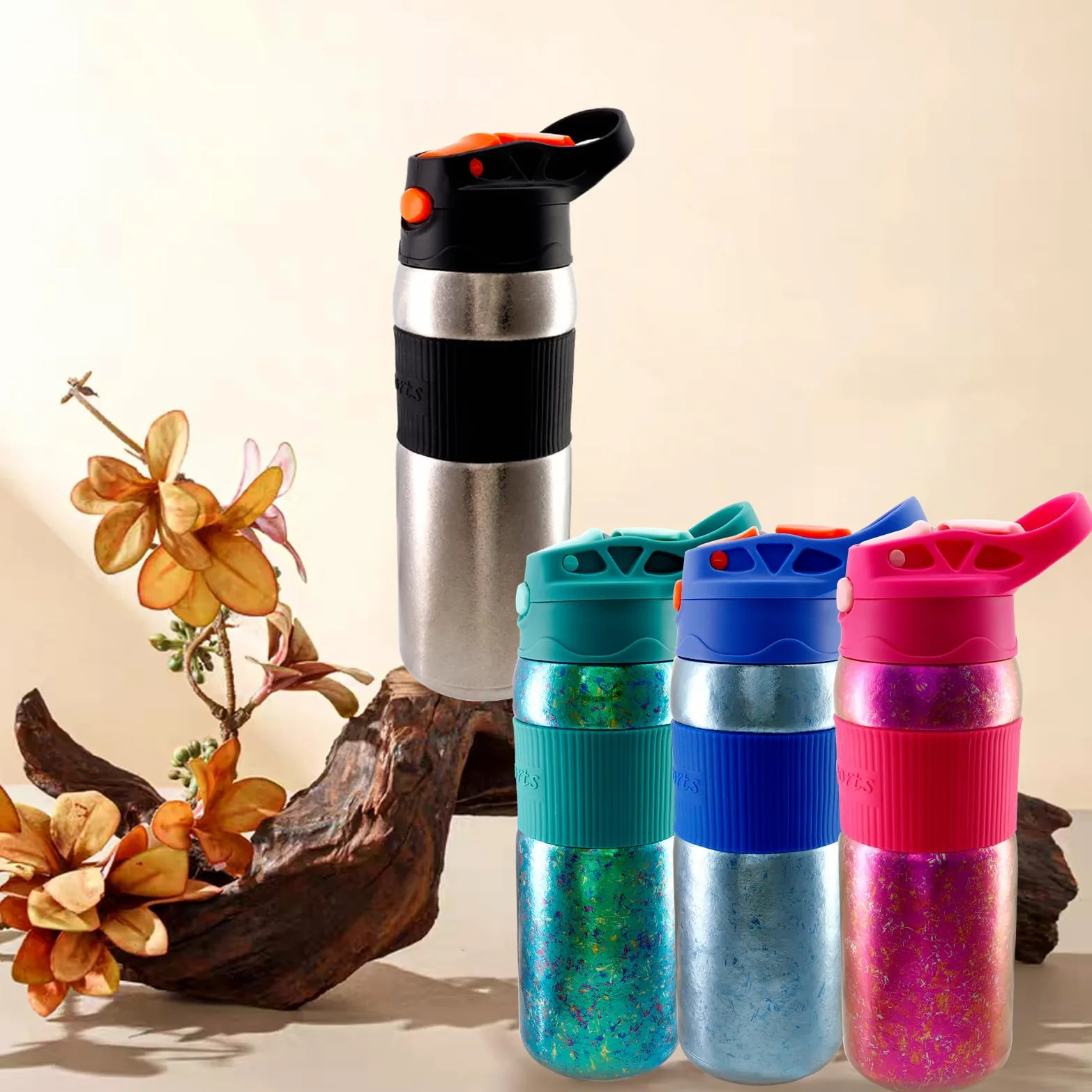 RISON-Titanium Borraccia termica in titanio, 420 ml, per esterni, campeggio, campeggio, a doppia parete, leggera, con cannuccia, per sport, ciclismo, escursionismo, picnic, arrampicata