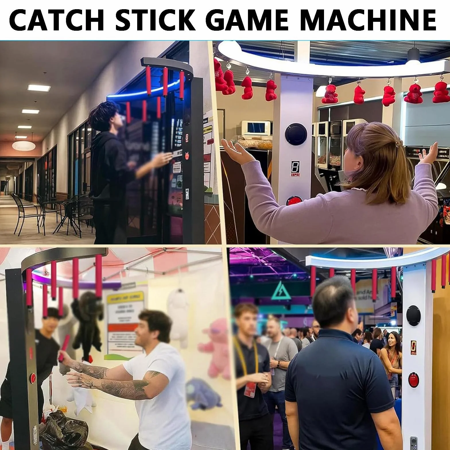 Reflex Reaction Stick Game, allenamento di coordinazione occhio-mano, velocità regolabile con display LED per conto alla rovescia e musica per feste e carnevale