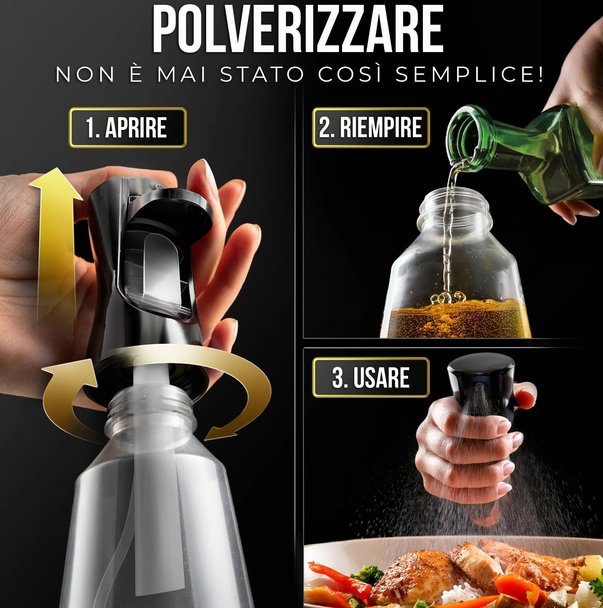 ActivoTex Spruzzatore Olio 300 ml Vaporizzatore Olio da Cucina