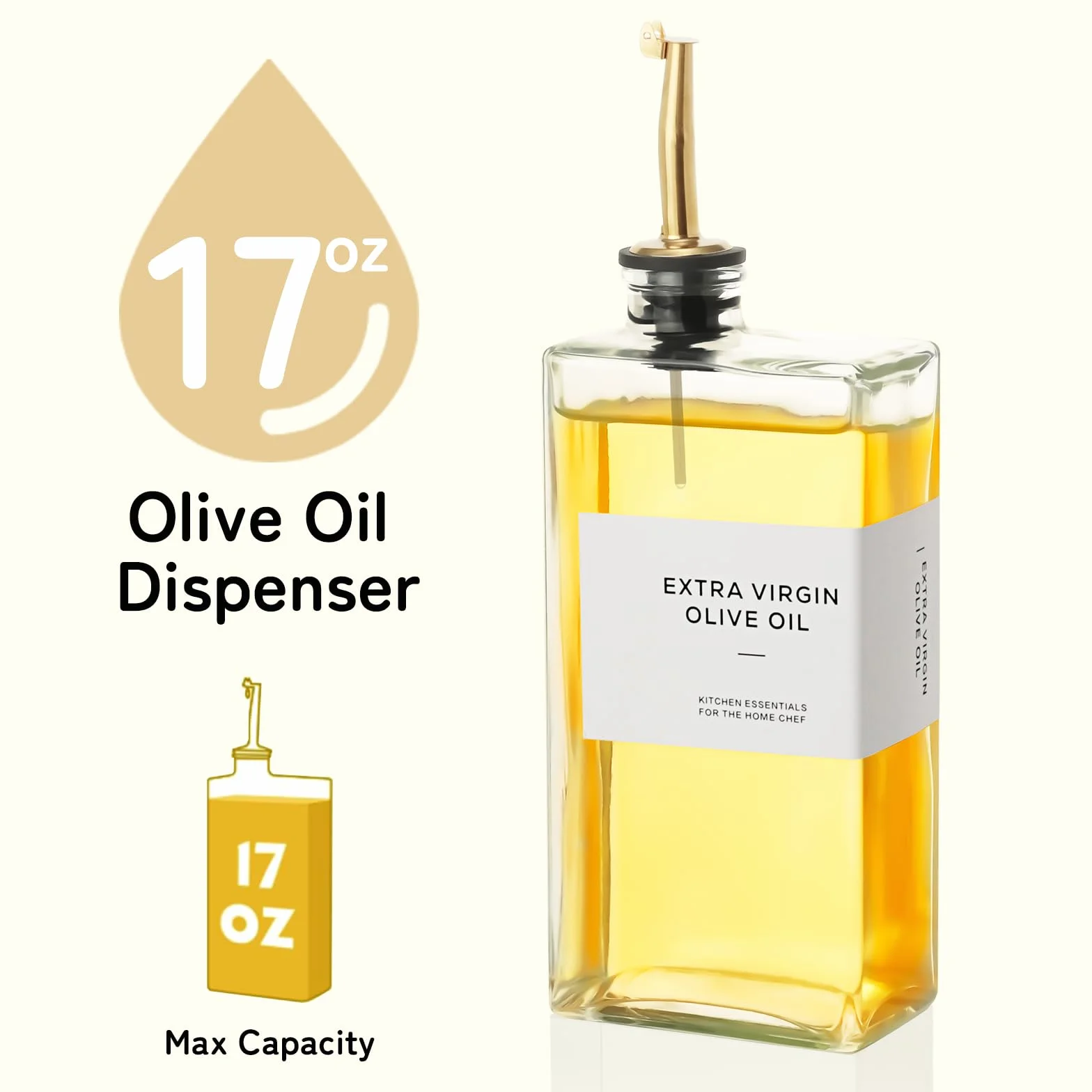 VINATO 2 Pezzi Porta Olio Set, 500ml Oliera Vetro Con Beccuccio, Imbuto1, Etichette36 Per Olio E Aceto, Bottiglia Olio Per Cucina, Caffè E Bar