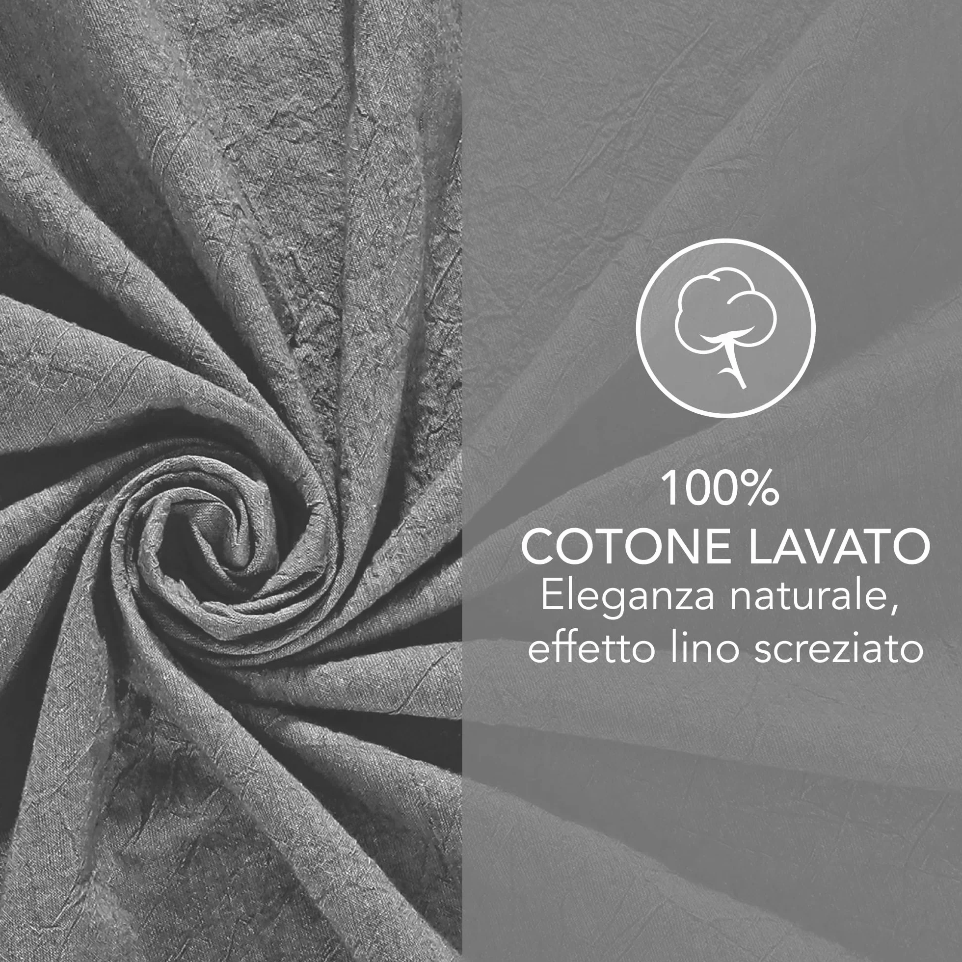 Dreamzie Federe Cuscino 40x40 cm Set di 2 Cotone Lavato Grigio Chiaro Cerniera OEKO-TEX