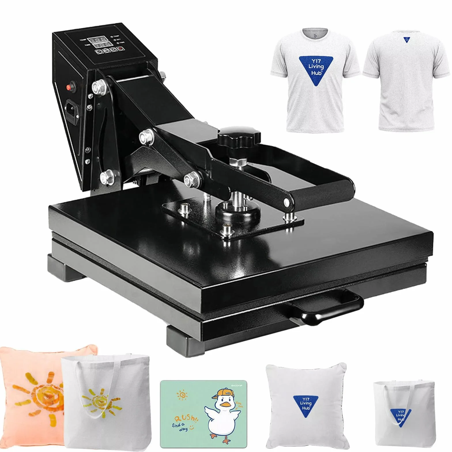 Heat Press Machine 40x50 cm Pressa a Caldo per Magliette con Doppio Tubo di Riscaldamento a Controllo Digitale 2000W Pressa Calore Termopressa Multiuso per Magliette, Cuscini, Borse DIY e Affari