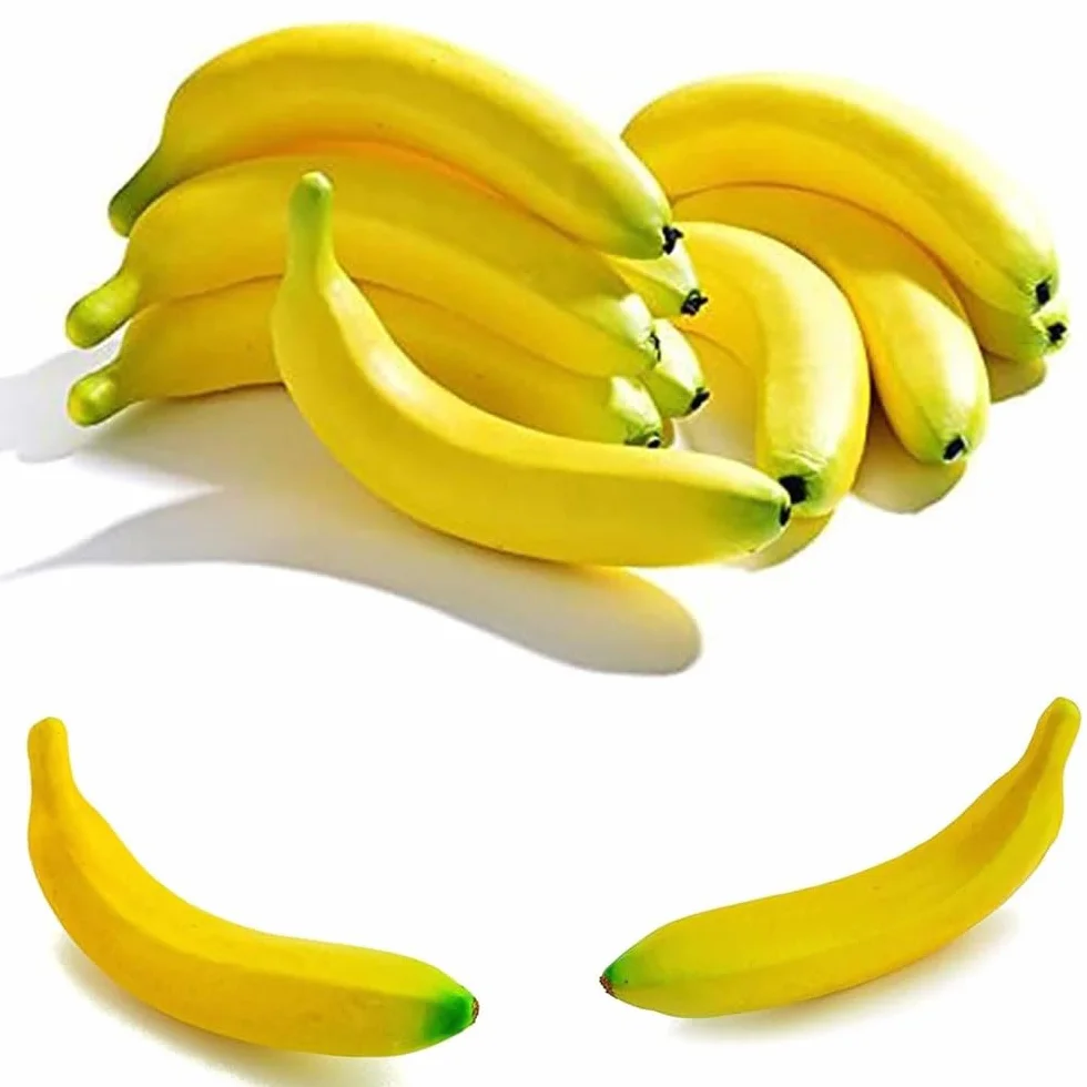 LATRAT banana artificiale realistica 10 pezzi decorazione frutta finta feste festival