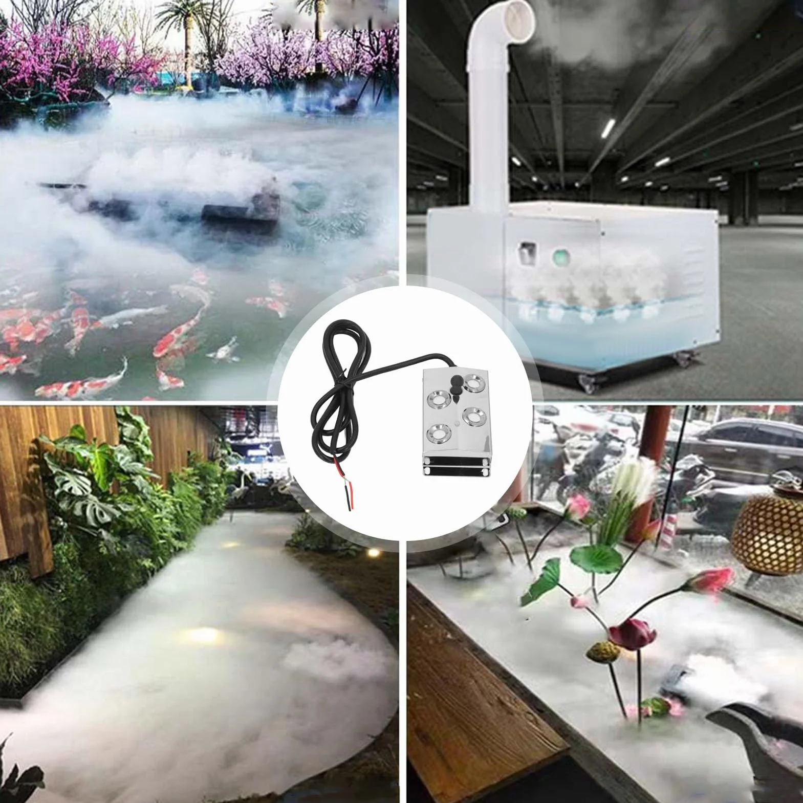 Jectse Maker di Nebbia Ad Ultrasuoni 4 Teste Fogger IP67 4,5 Litri/h