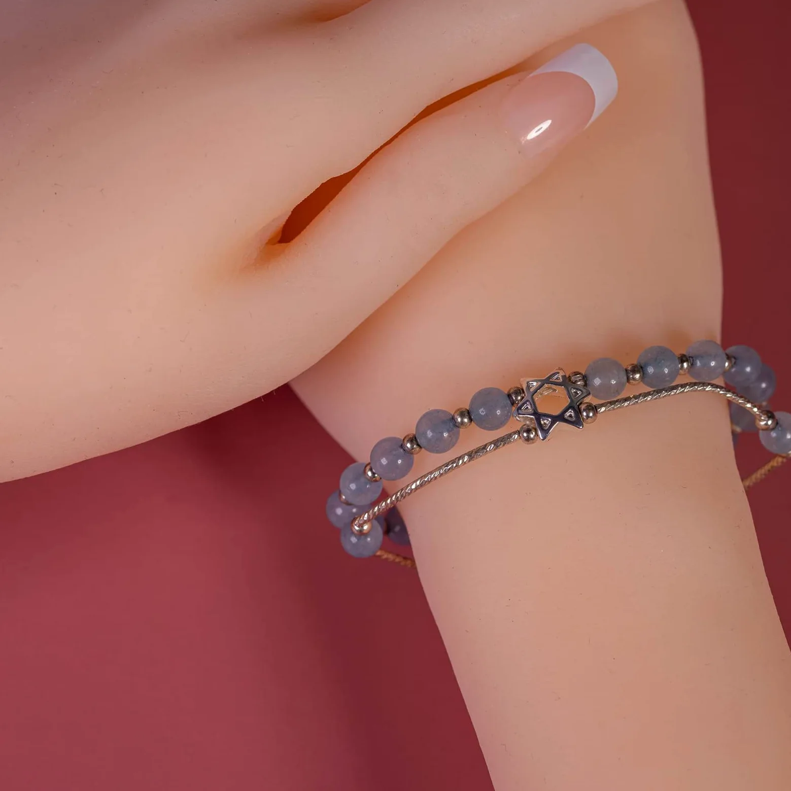 Mano in Silicone con Scheletro Femminile Visualizza Manichino Modello Morbido Gioielli Anello Guanto Braccialetto Braccialetto Tatuaggio,Pelle,Single