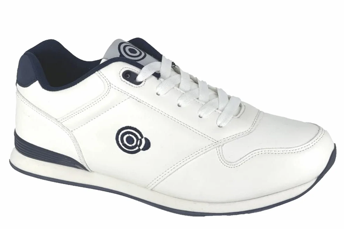 Dek Scarpe da bowling da uomo con lacci bianco blu navy 42 2/3 EU
