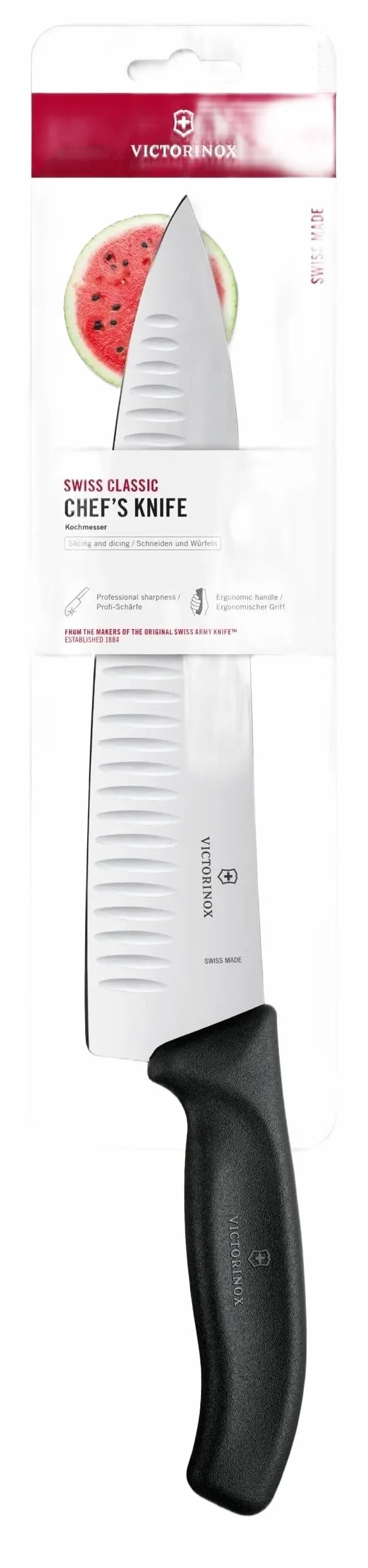Victorinox Swiss Classic coltello trinciante lama intagliata acciaio inox lavabile in lavastoviglie nero
