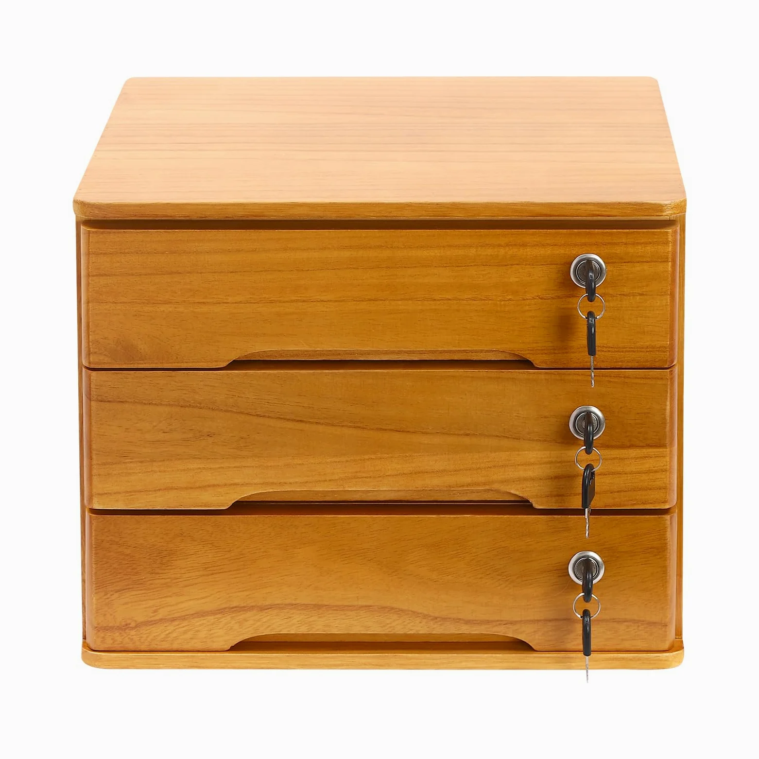 Mensola da ufficio, 3 strati, con 3 chiavi e 6 cassetti, in legno, portata massima 30 kg, per ufficio, studio, camera da letto, comò
