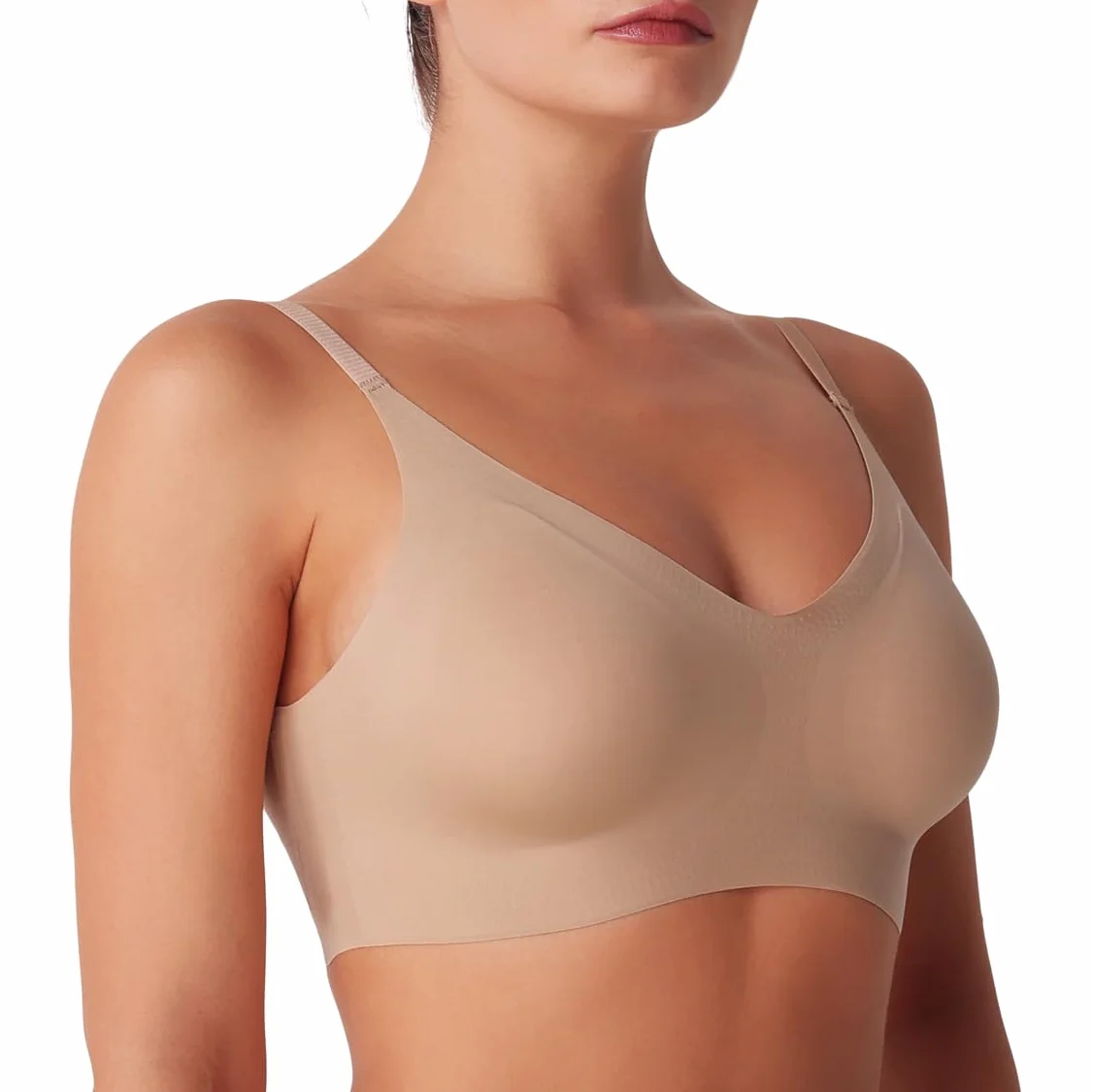 Reggiseno Invisible Morbida Microfibra Coppe Estraibili Senza Ferretto Spalline Regolabili
