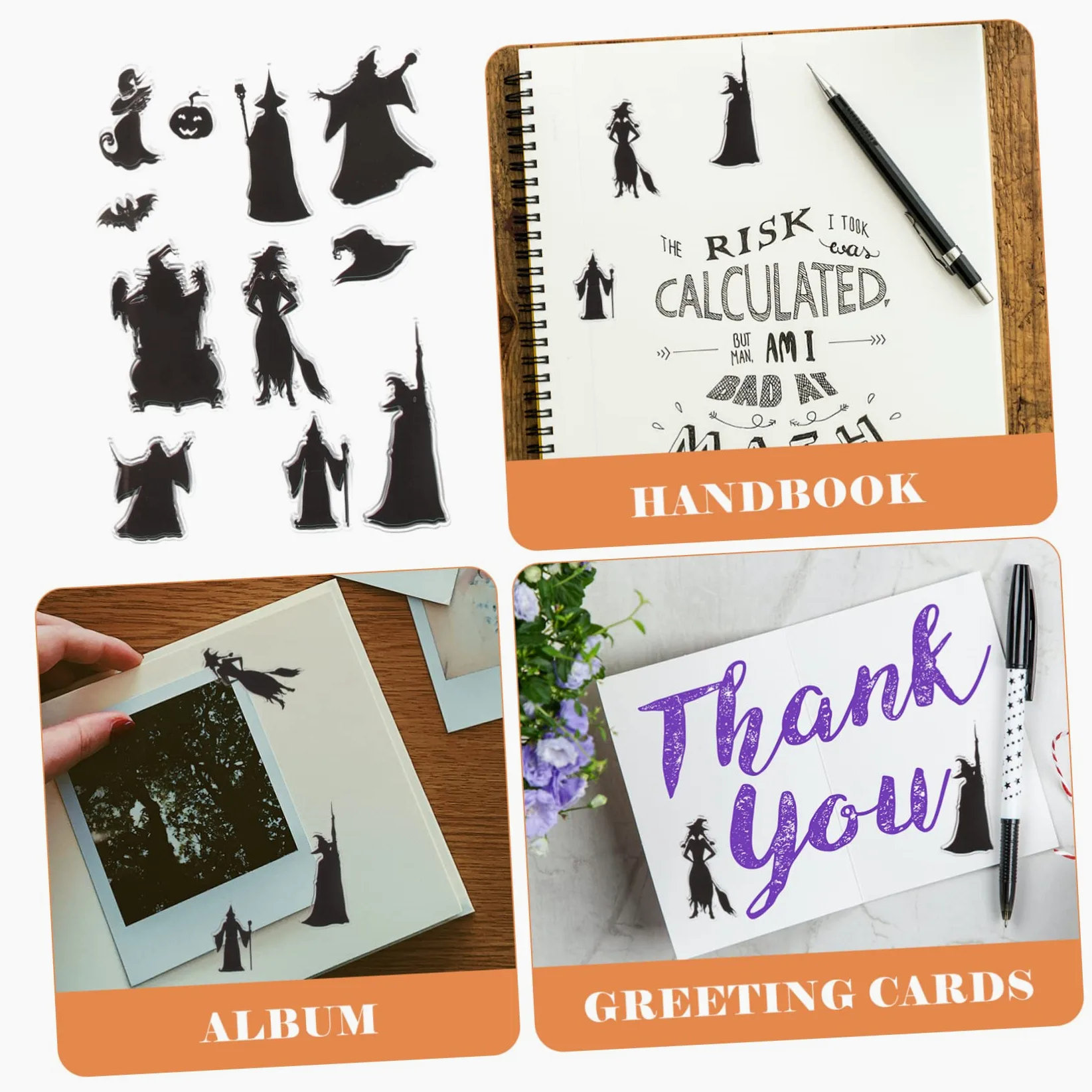 SHINEOFI 50pezzi Timbri Trasparenti Halloween Silicone Per Timbri Decorativi Per Scrapbooking e