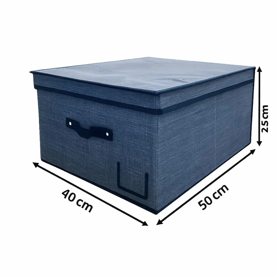Scatole per armadio con Coperchio Set 3 - Contenitore Medi 50x40x25 cm Robusti