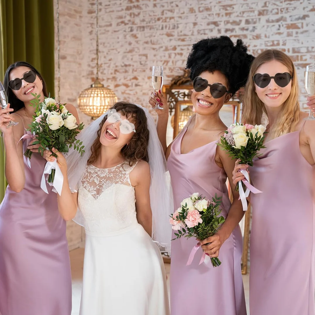 Aurasky Occhiali a Forma di Cuore Senza Montatura per Sposa Matrimonio Festa
