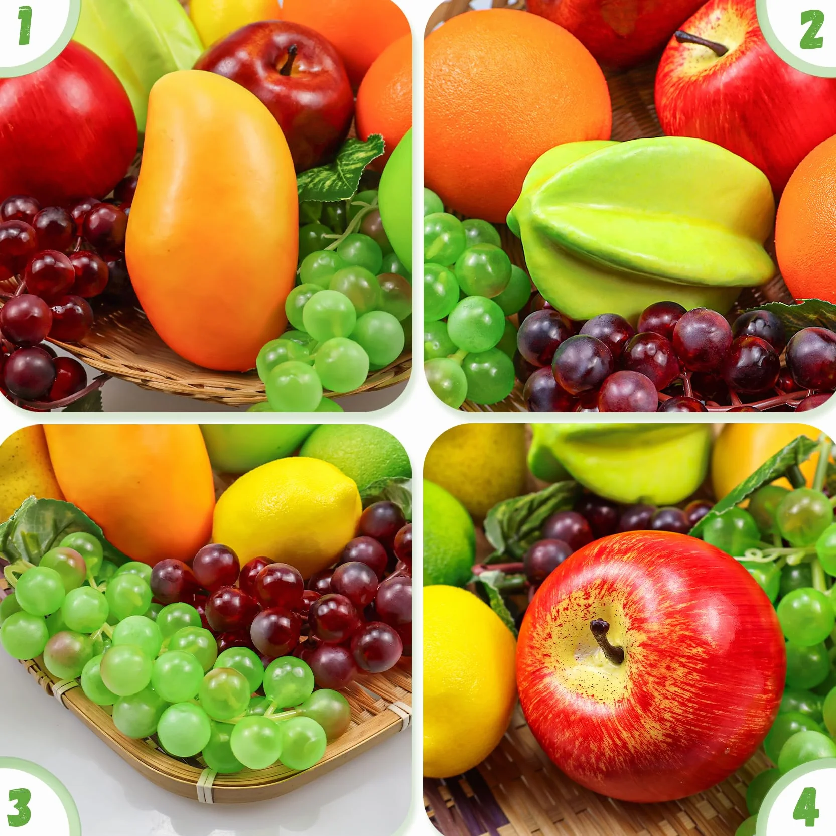 Set Di Frutta Artificiale 13 Pezzi, Frutti Finti Misti Decorazione Casa Natale Festa Modello
