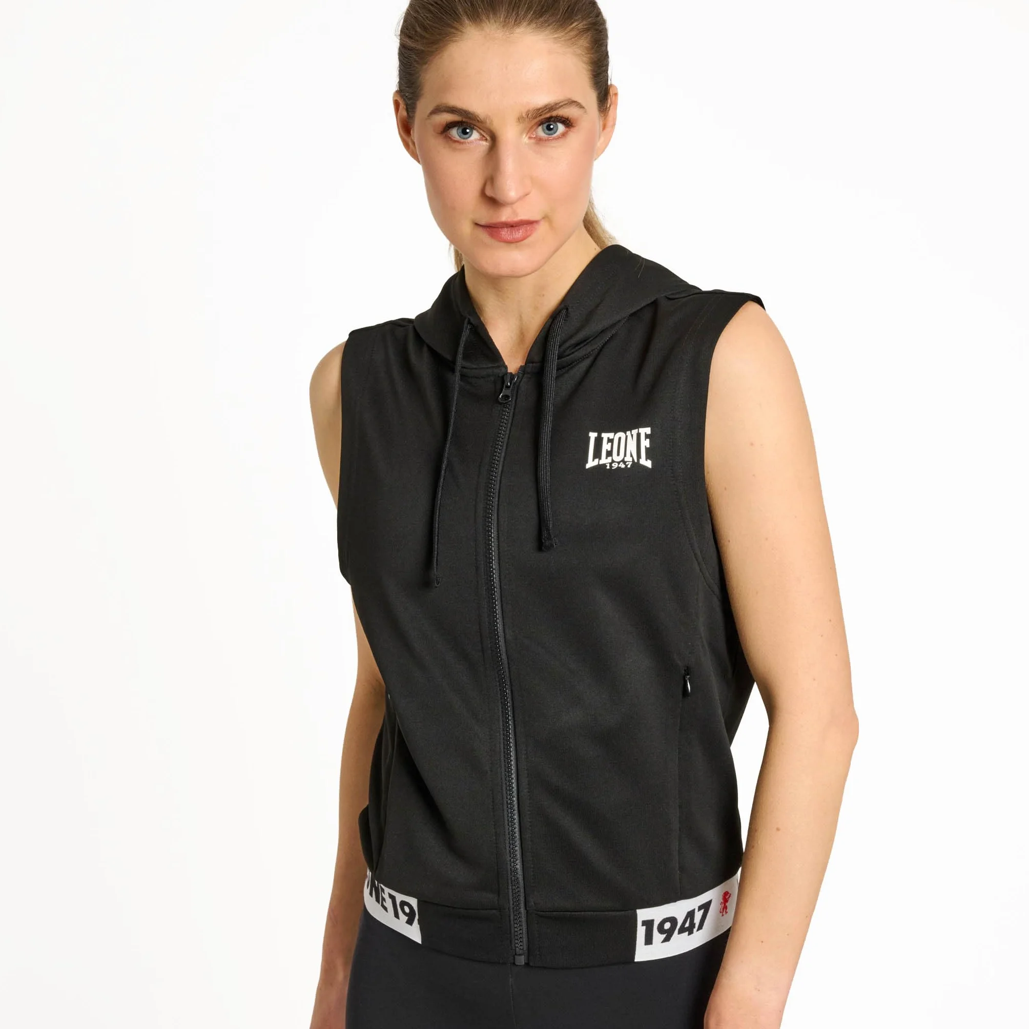 Leone 1947 ABX212 Smanicato con Cappuccio Stripe 47 Poly French Terry