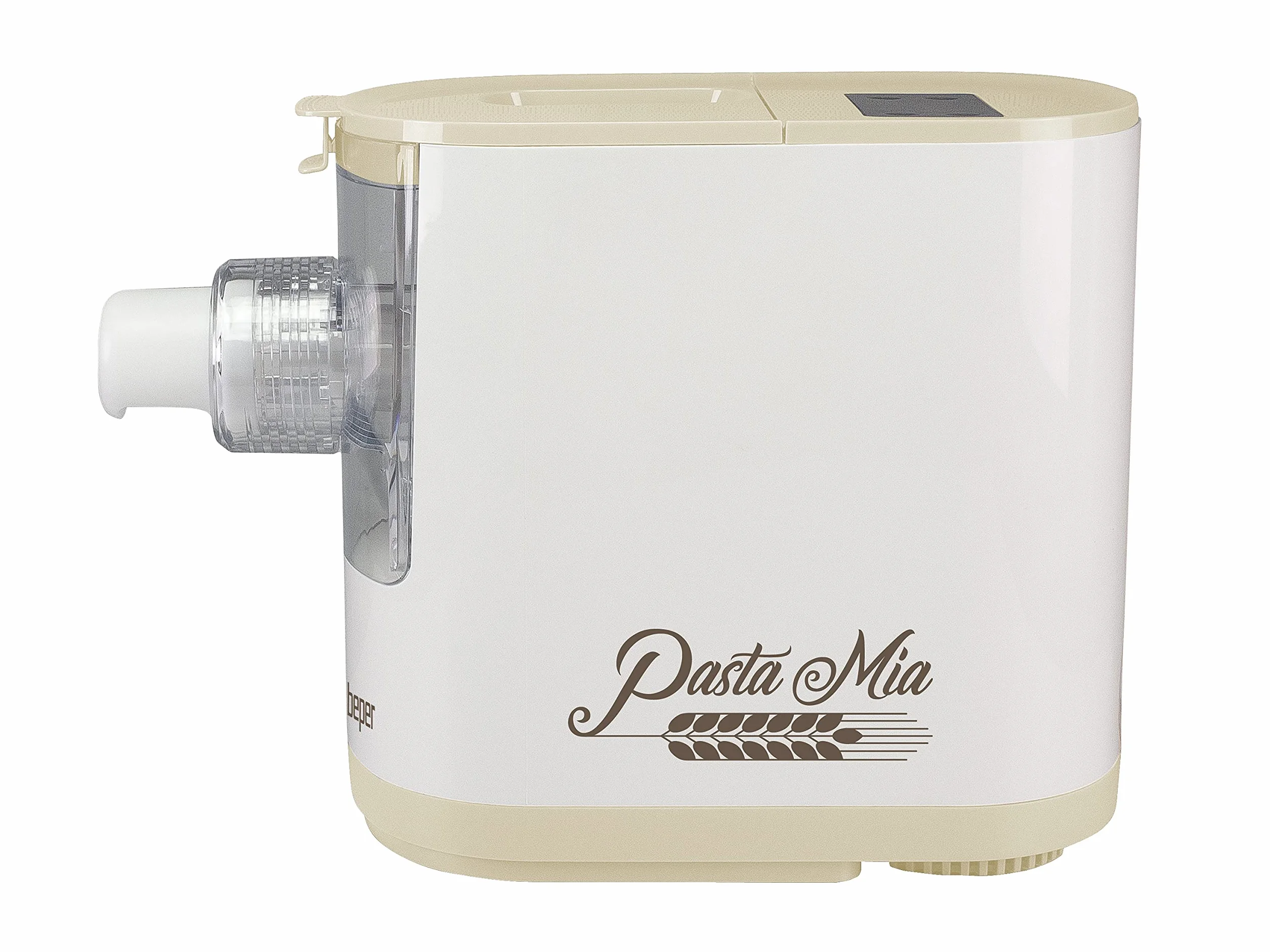 BEPER P102SBA500 Macchina Automatica per la Pasta Fresca, Pasta maker,200W, 320 g di Farina, 8 Trafile diversi formati, Display per il funzionamento, Include Misurino e Spatola