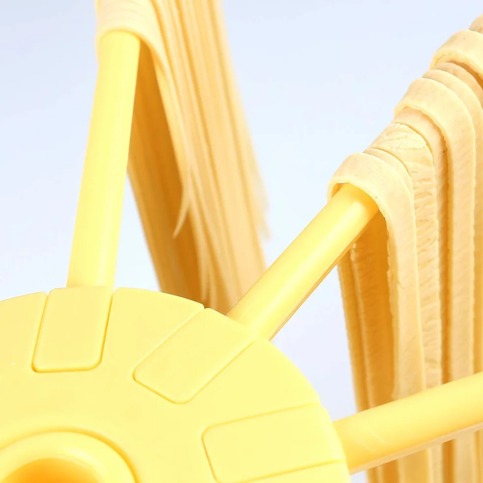 Stendino pieghevole per pasta - Stendino per pasta con essiccatore per noodle domestico da 10 bar - Compatto Facile da riporre Installazione rapida (giallo)