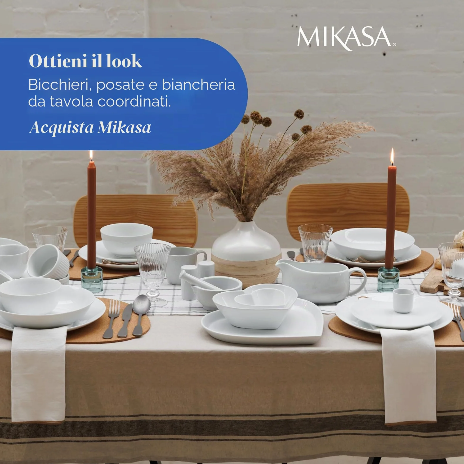 Mikasa Chalk Tazze di porcellana, Set di 4 tazze bianche 380 ml per tè e caffè