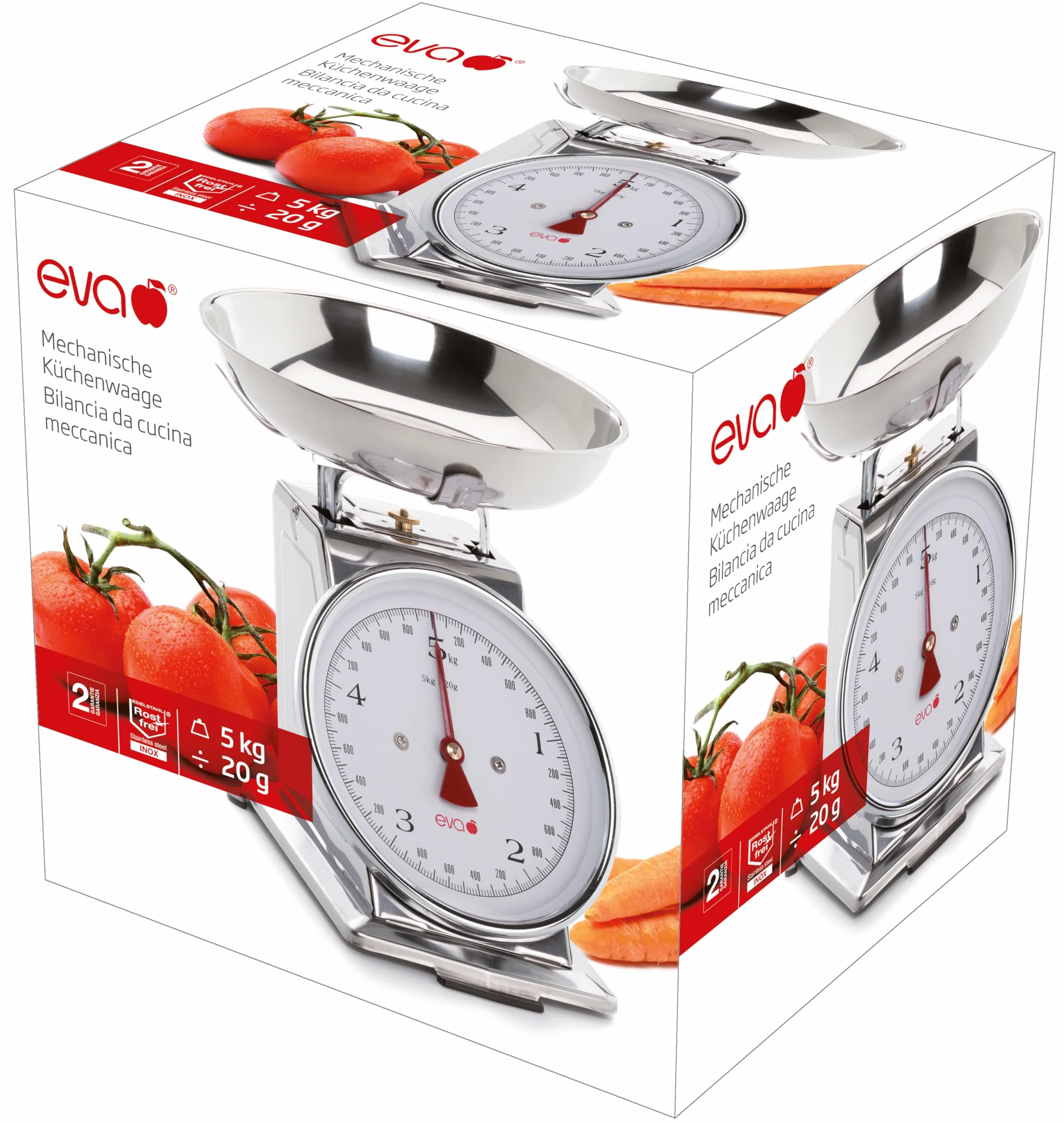 Bilancia da cucina meccanica acciaio inox 5kg 20g