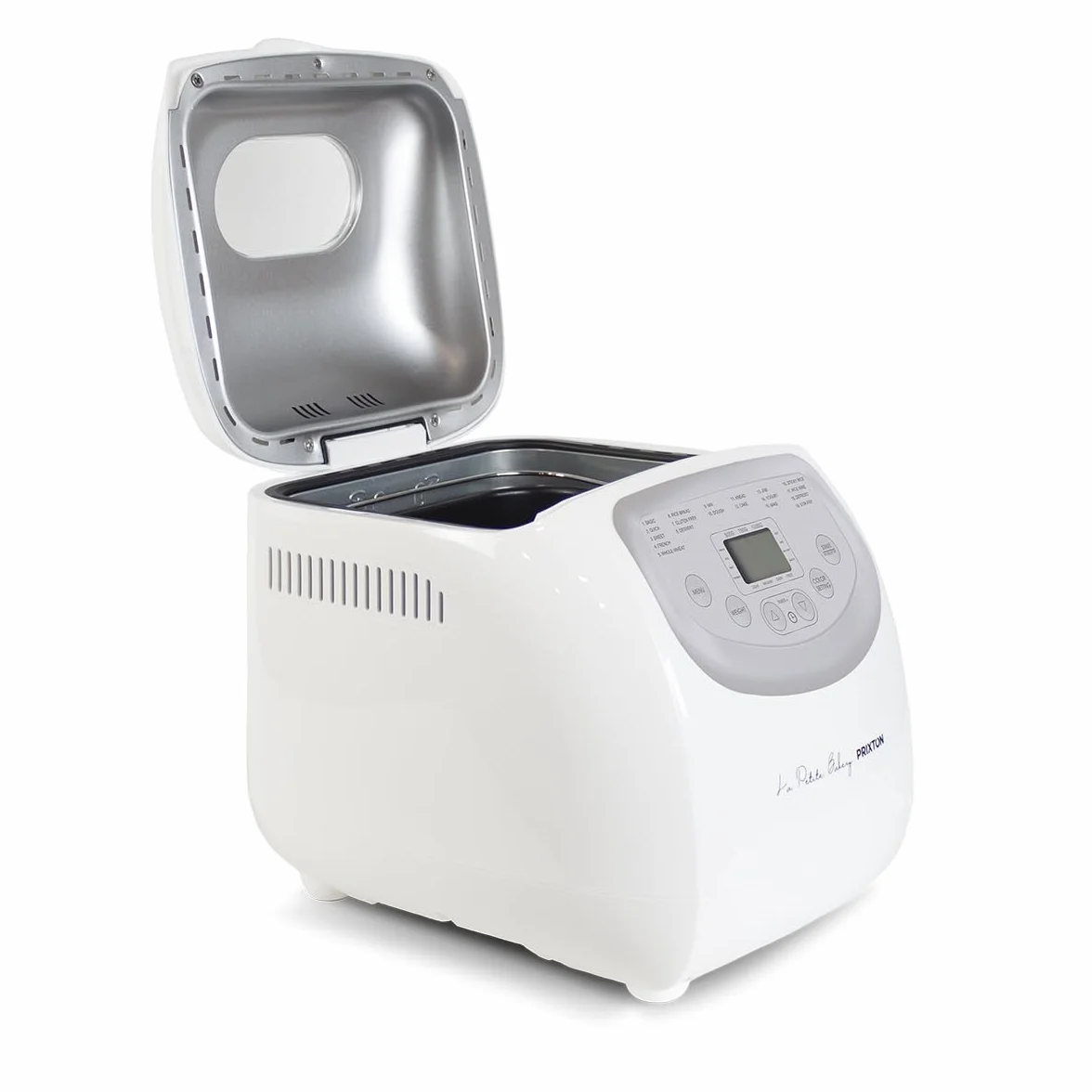 PRIXTON La Petite Bakery - Macchina per il pane e pizza 19 Tipi di Pane 3 Livelli di Tostatura Capacità 1000 g Schermo con pulsanti e Timer