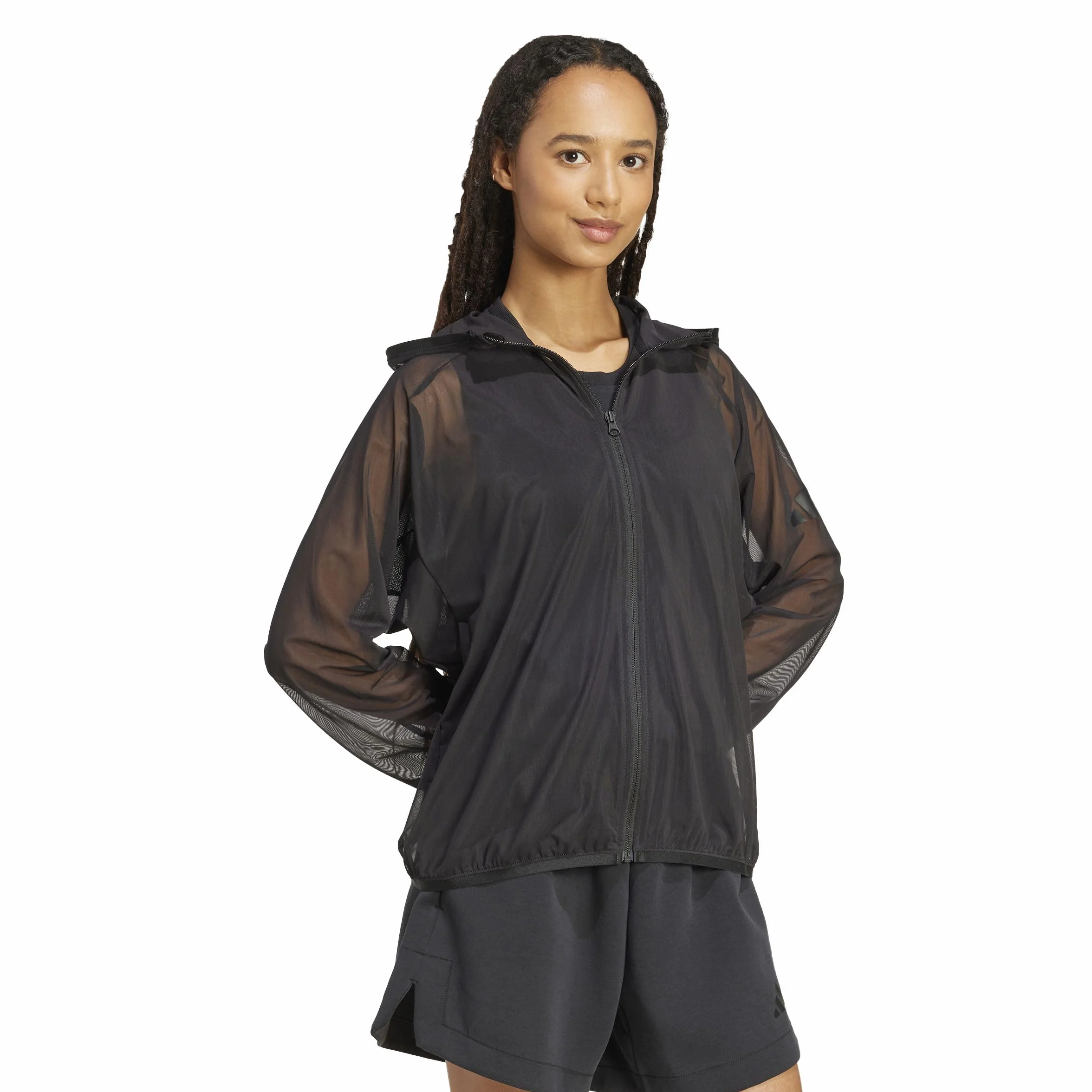 adidas Soft Lux Mesh Full-zip Hoodie PISTA CON CAPPUCCIO Donna (Pacco da 1)
