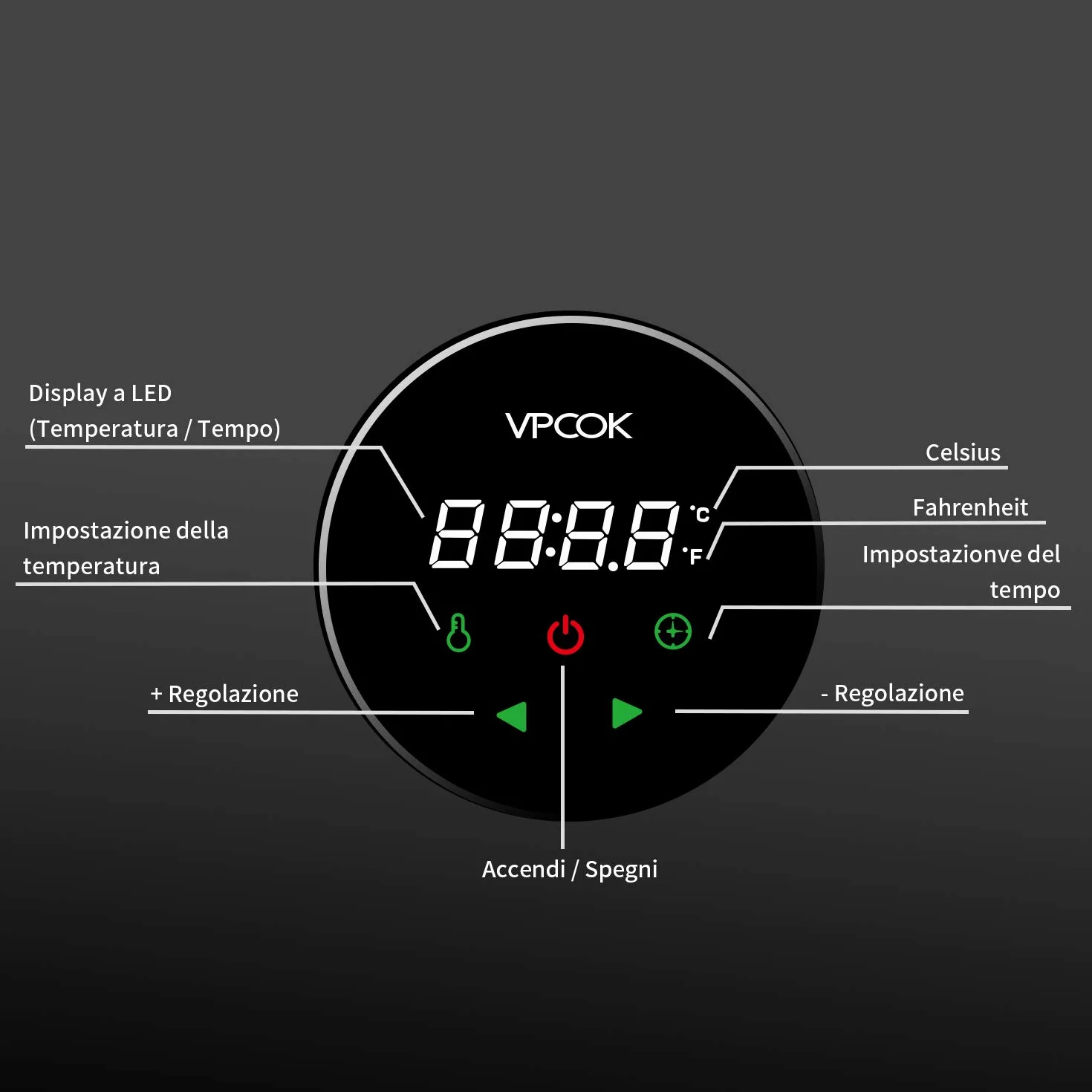 Sous Vide Roner Cucina Professionale Circolatore Termico a Immersione Inox con Ricettario e Custodia
