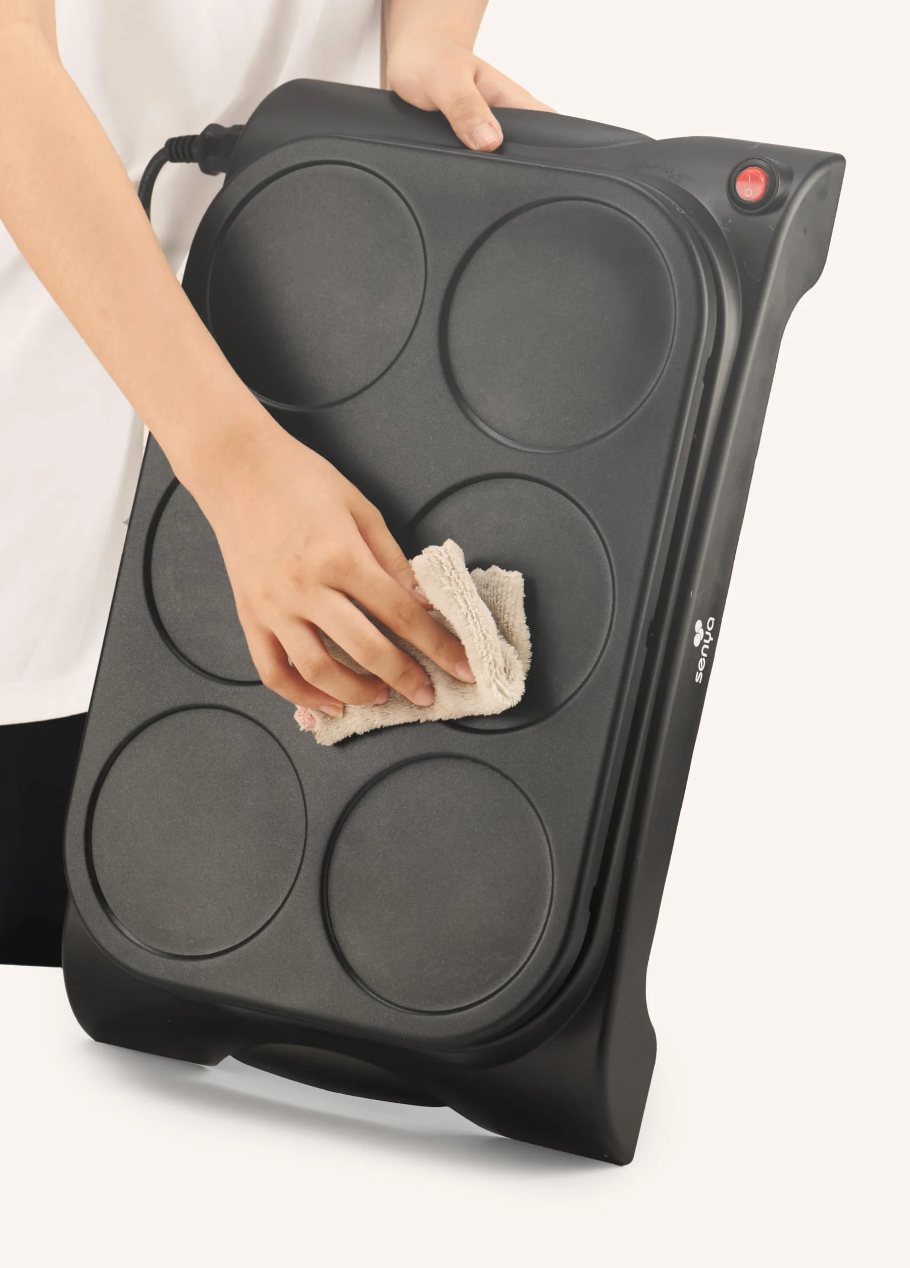 SENYA Crêpière elettrica 1000W Piastra antiaderente Ø11,5 cm per crêpes pancakes