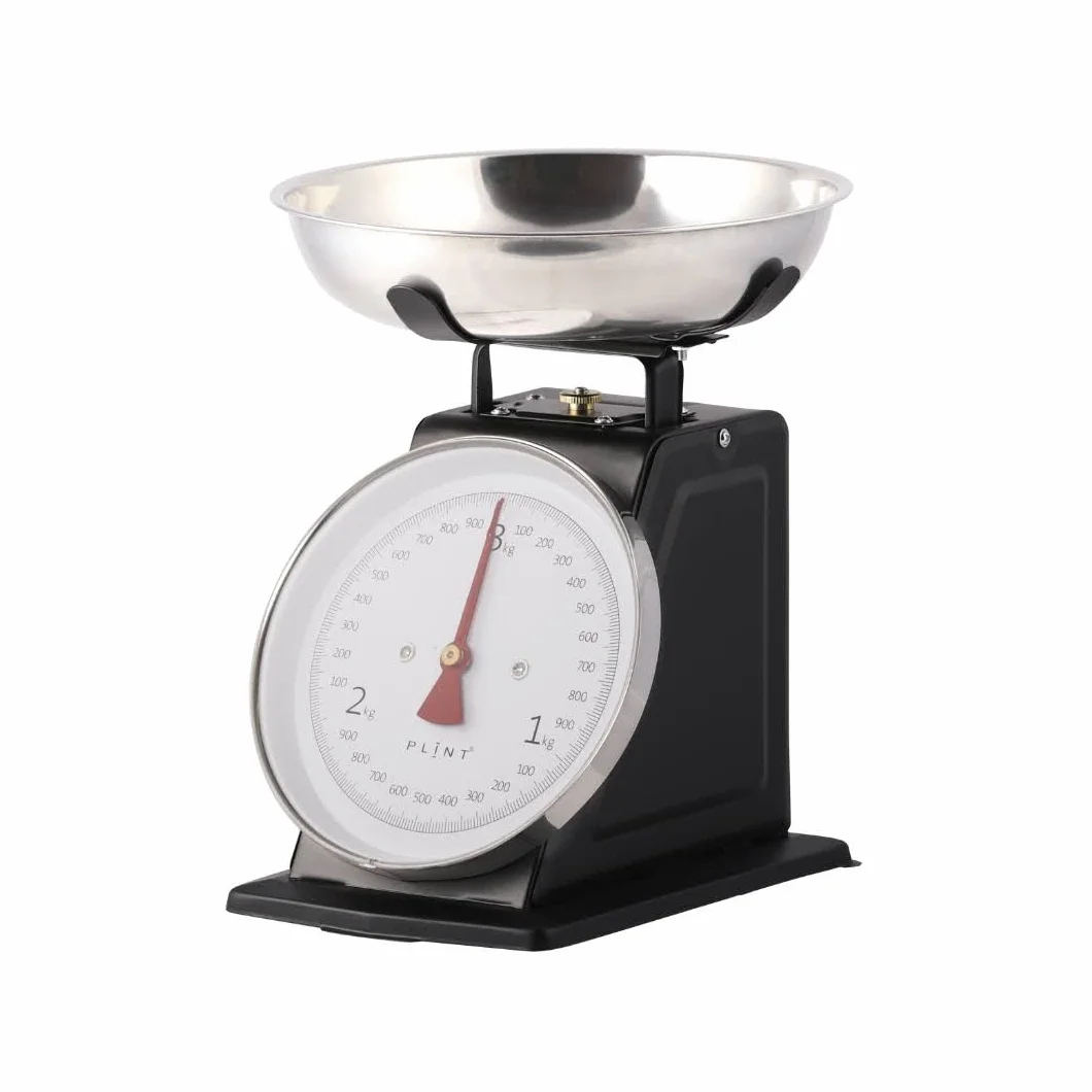 PLINT Traditional Kitchen Scale 3KG Stainless Steel Bowl Retro Mechanical Vintage Food Scale Black