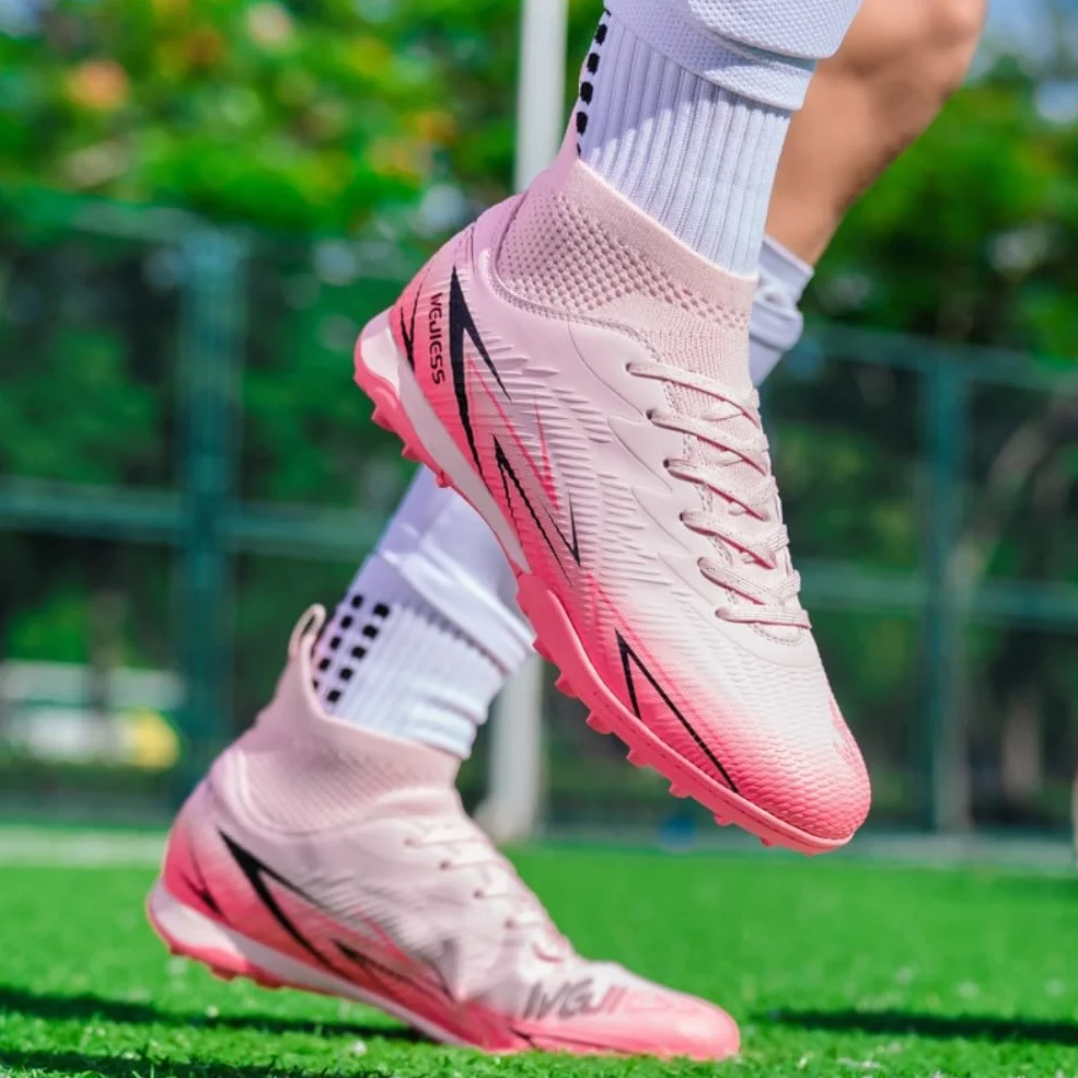 Scarpe da Calcio TF Uomo Alte con Tacchetti per Bambino Ragazzi Allenamento Indoor