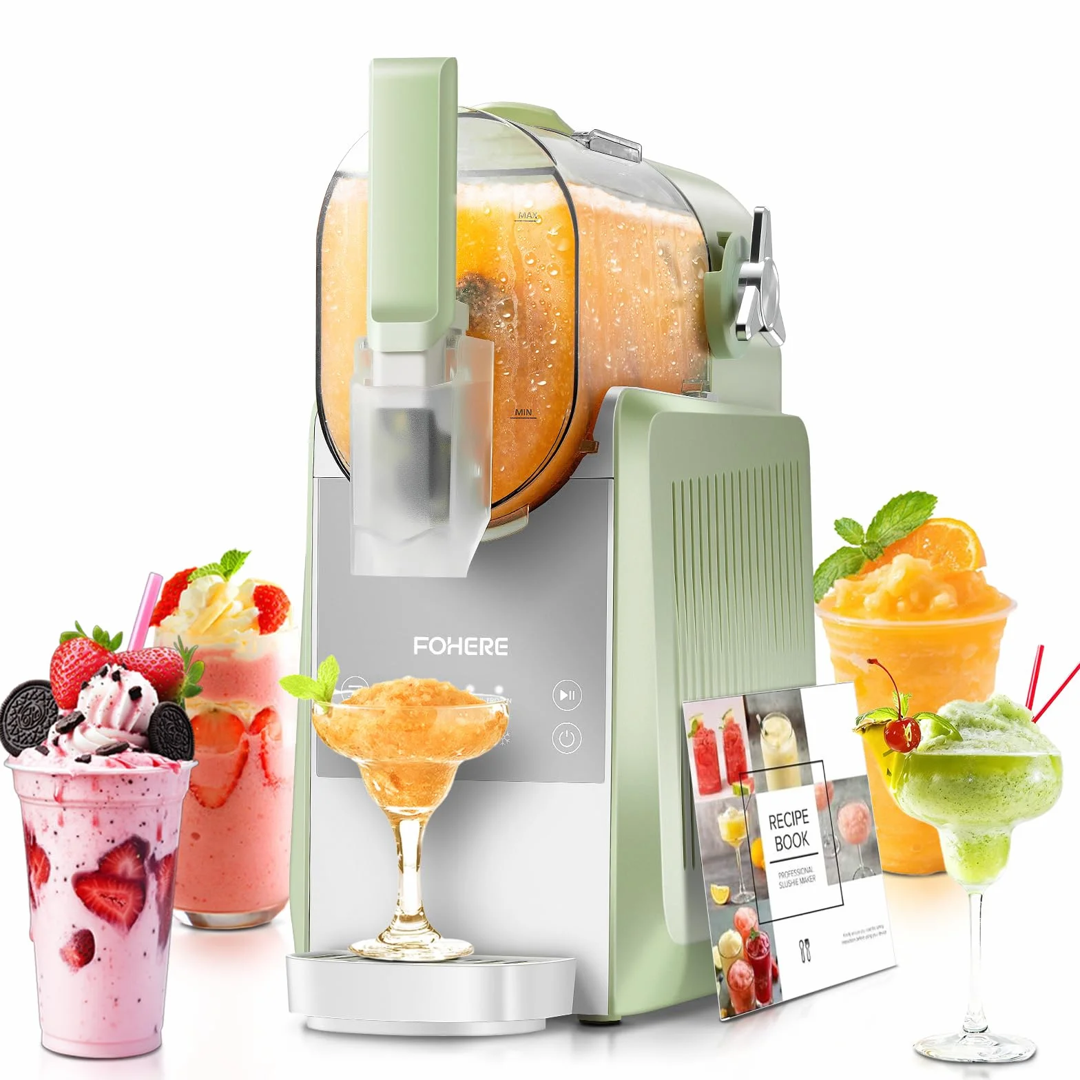 FOHERE Macchina per Granita 2,6L 5 Programmi Autopulizia