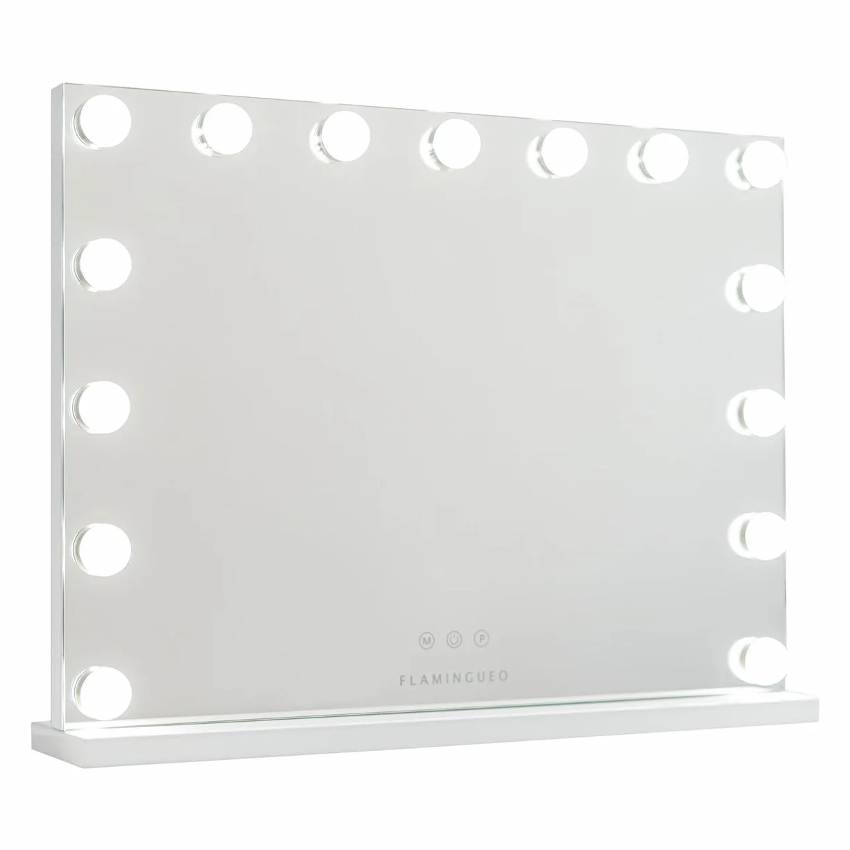 Flamingueo Specchio Trucco con Luci - 15 LED - 3 Modi di Luce - Intensità Regolabile - Controllo Tattile - Vanity Mirror - Bianco - 58x12x43cm