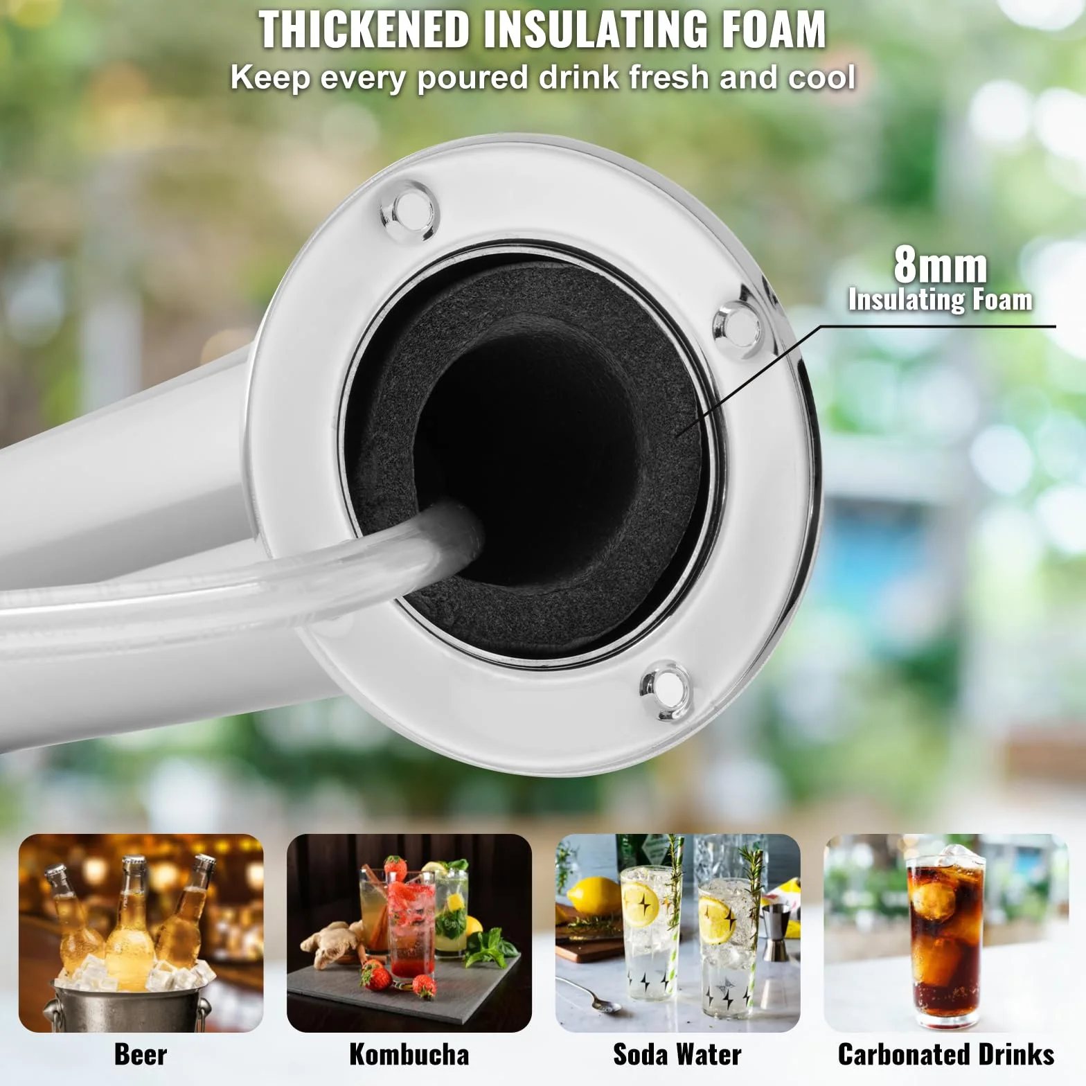 VEVOR Kit Spillatore Birra a Doppio Rubinetto, Dispenser Torre Birra per Fusti in Acciaio Inossidabile con Regolatore W21.8 Doppio Manometro e Accoppiatore Fusti S-System