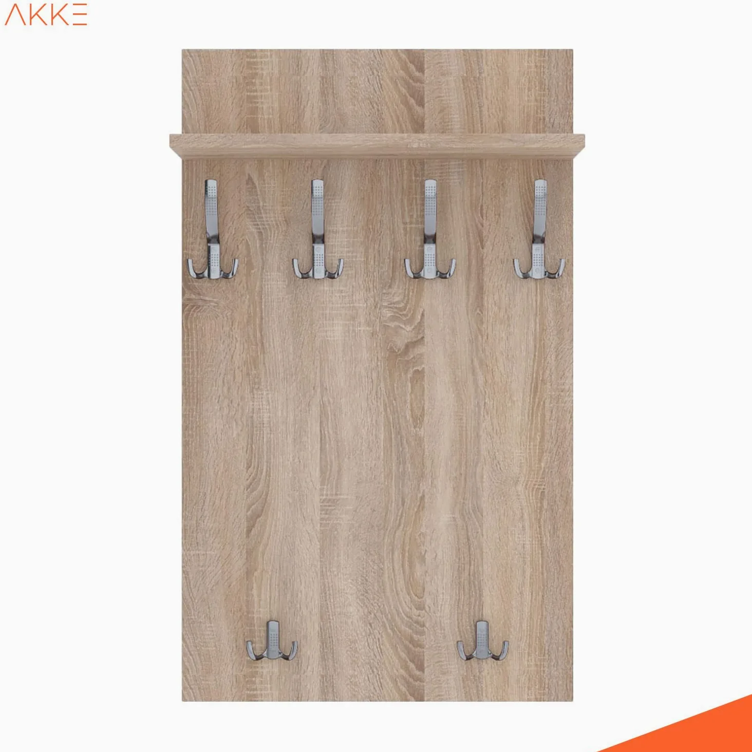 AKKE Maxi Appendiabiti Ingresso Moderno da Parete Muro Guardaroba 120cm x 60cm Sonoma/Chr.