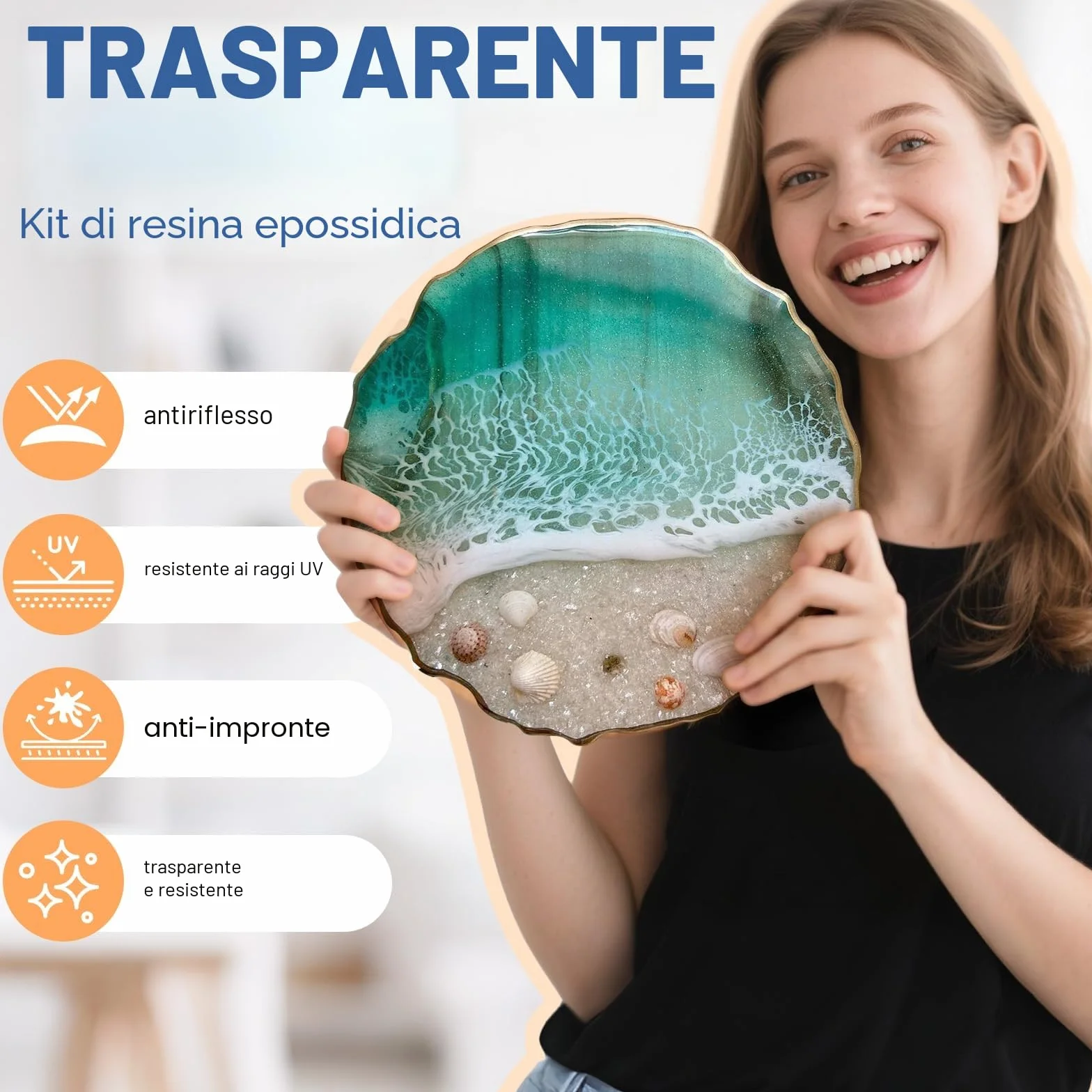 Resina epossidica trasparente 948 ml 32 oz set lucido rapporto 1:1 per gioielli forme decorazioni casa